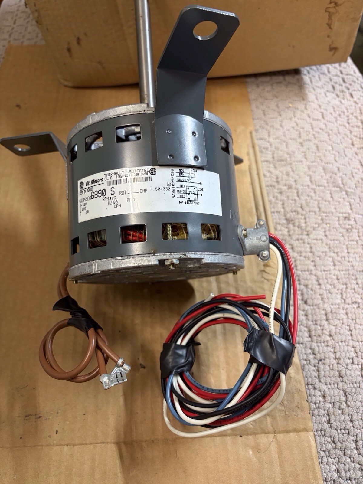 GE Motors Blower Motor 5KCP29DG6890S 5KCP29DG4243BS 110V 0.60A 1PH