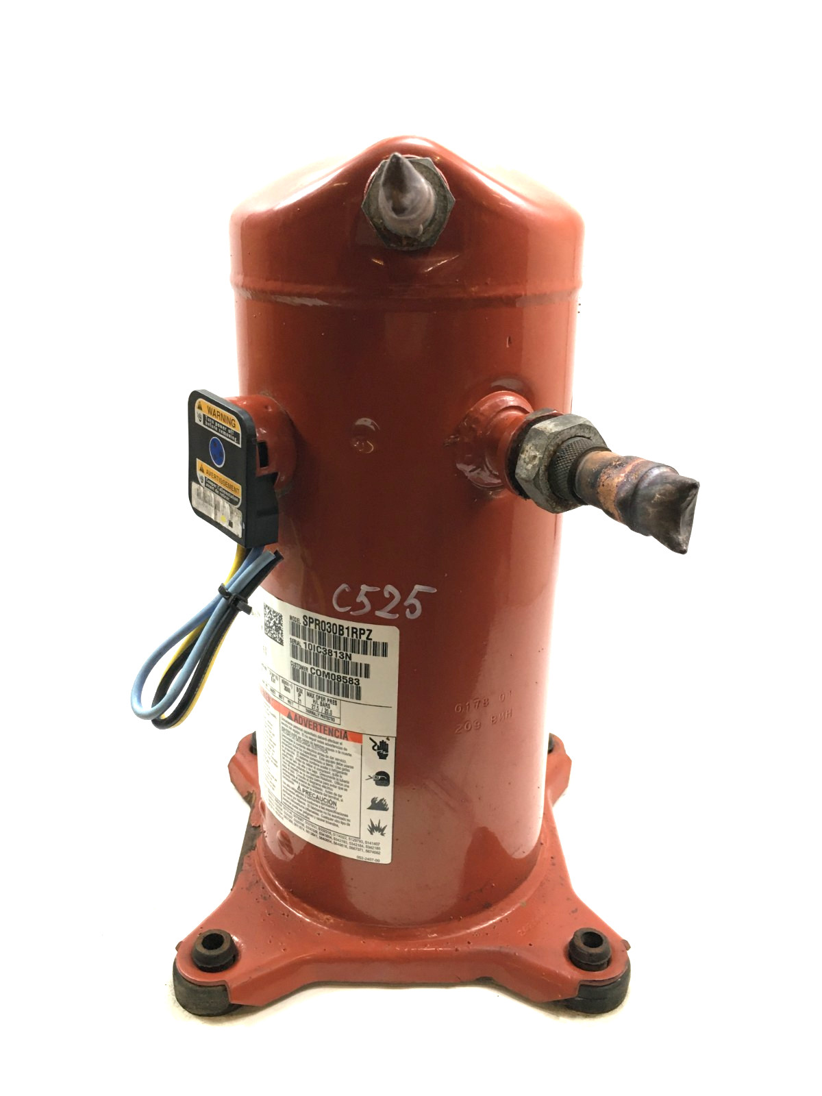 Alliance Compressor 2.5 ton SPR030B1RPZ COM08583 230V 60 Hz 1 PH R-22 used #C525