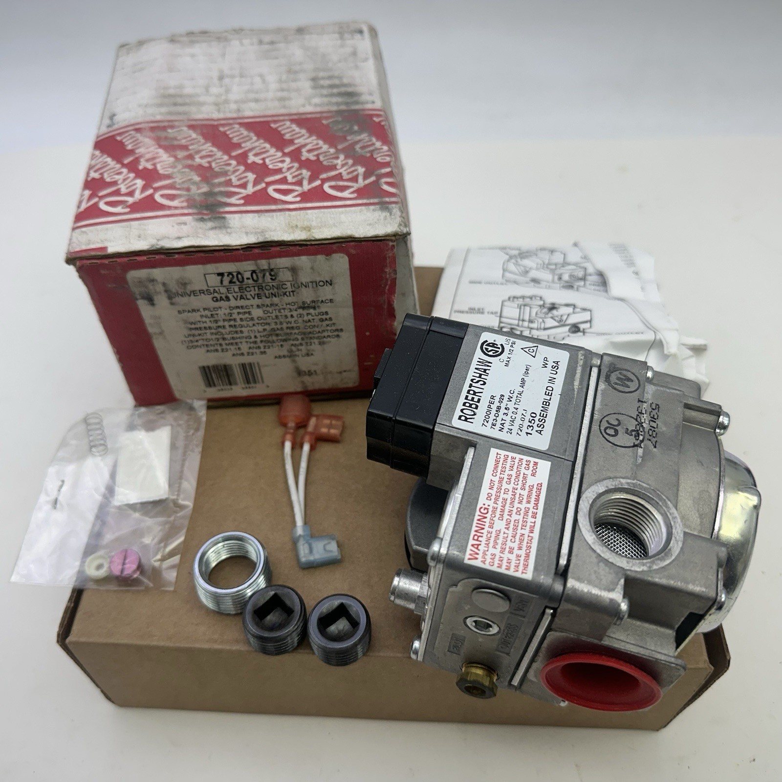 Robertshaw 720-079 Universal Electronic Ignition Gas Valve Uni-Kit Metal