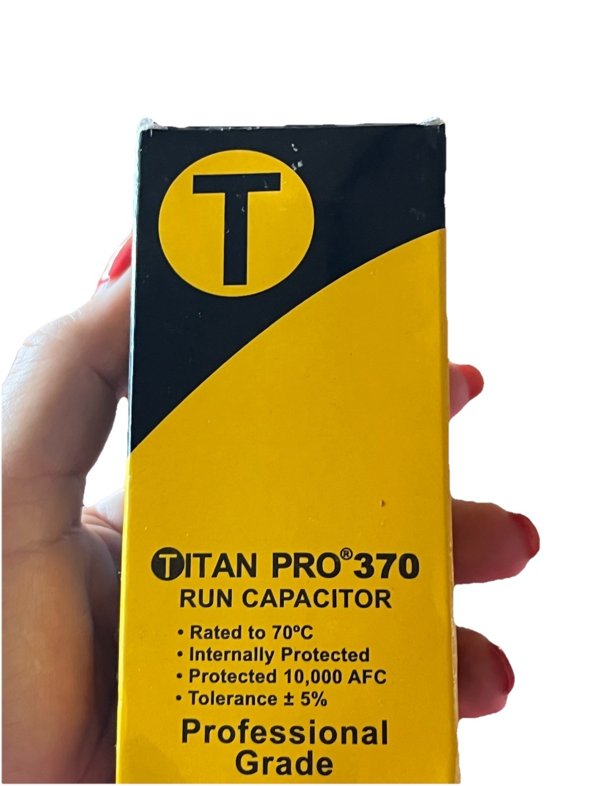Titan Pro TRCD455 HVAC Round Dual Run Capacitor. 45+5 370 VAC A/C PACKARD