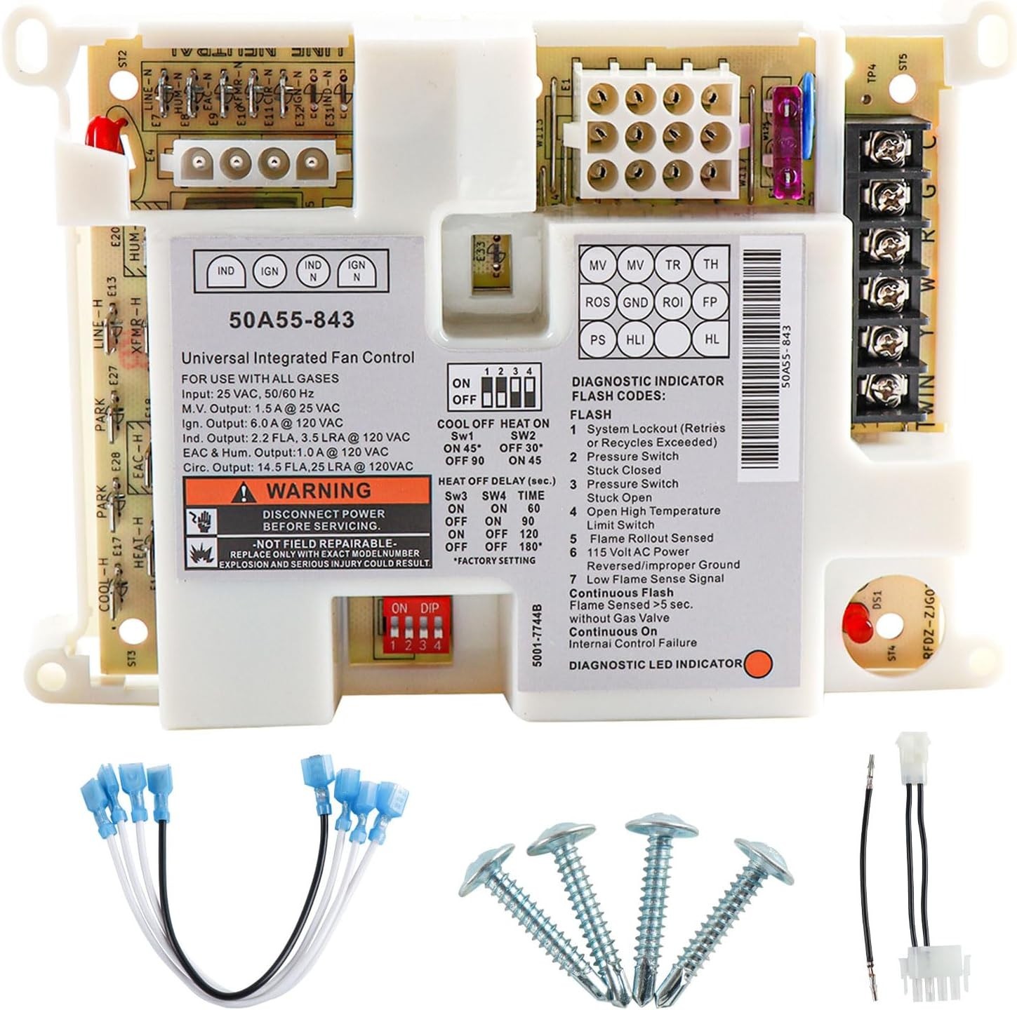 50A55-843 Integrated Furnace Control Board For White Rodgers Replace 50A50-241