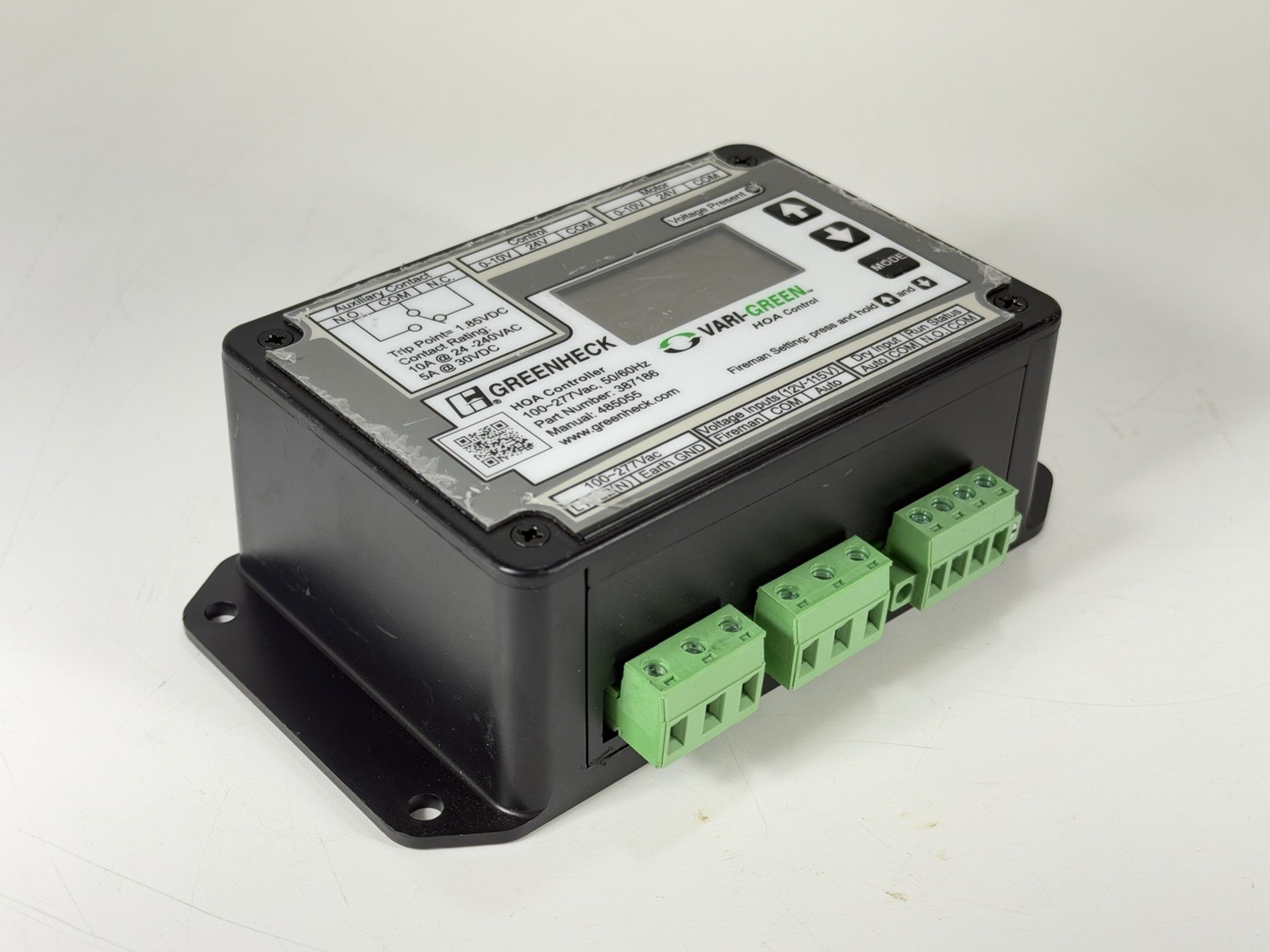 Greenheck 387186 Vari-Green HOA (Hand-Off-Auto) Control Transformer 100–277 VAC