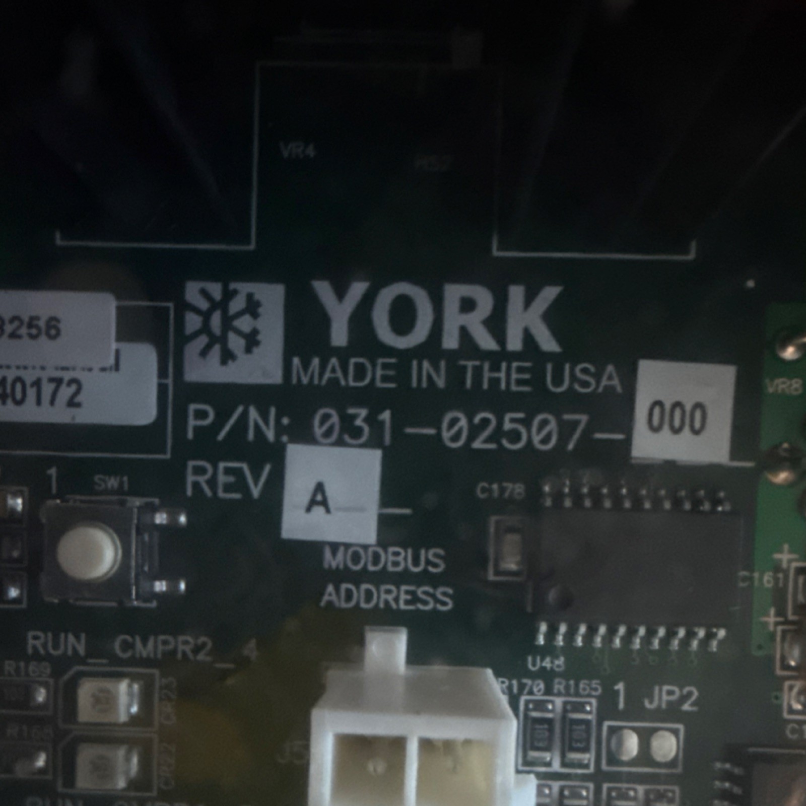 York Control Board 031-02507-000 HVAC Control Circuit Board MODBUS Address PCB