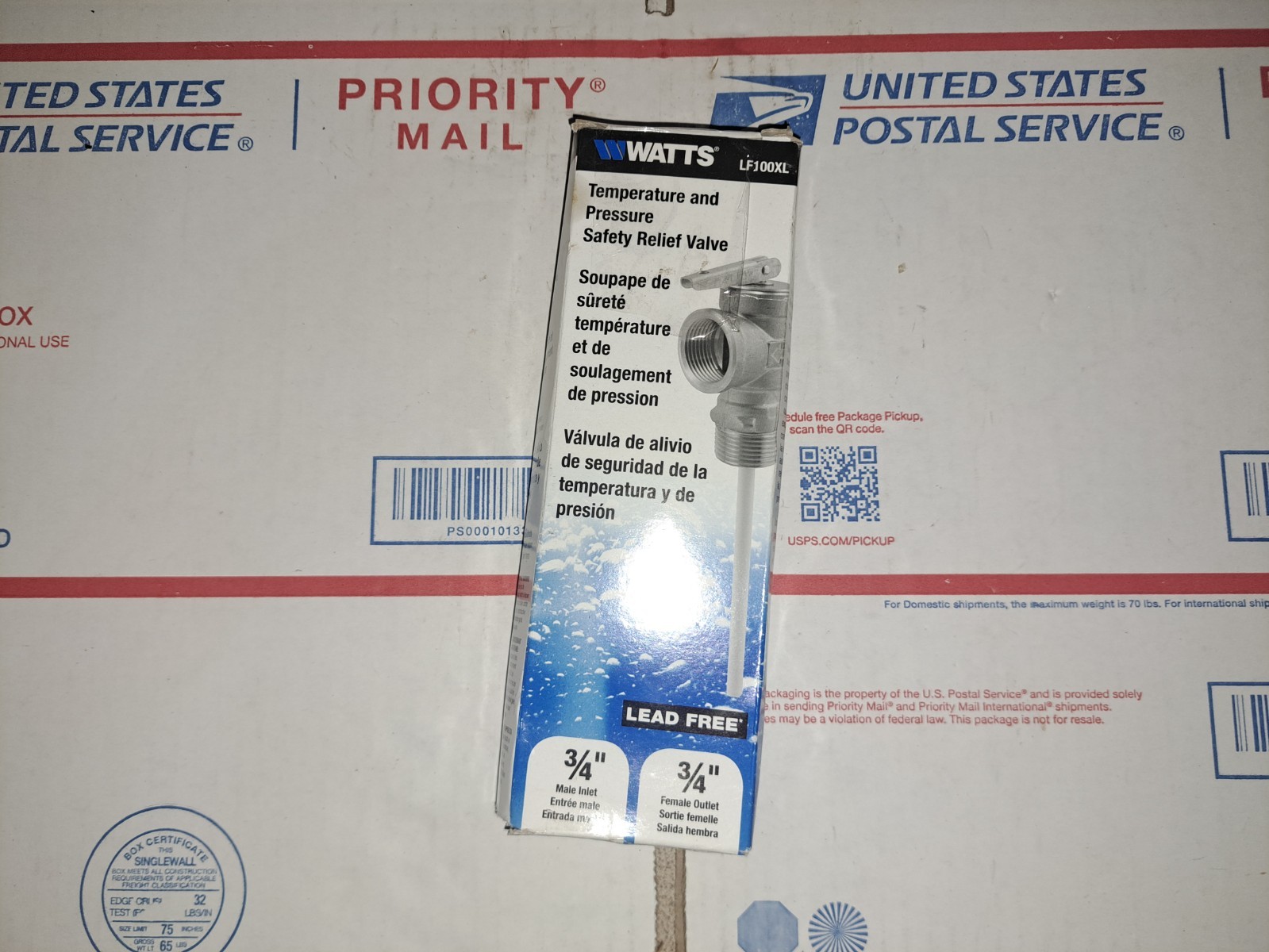 Watts 3/4″ 100XL Temperature & Pressure Relief Valve for water heater 150 PSI