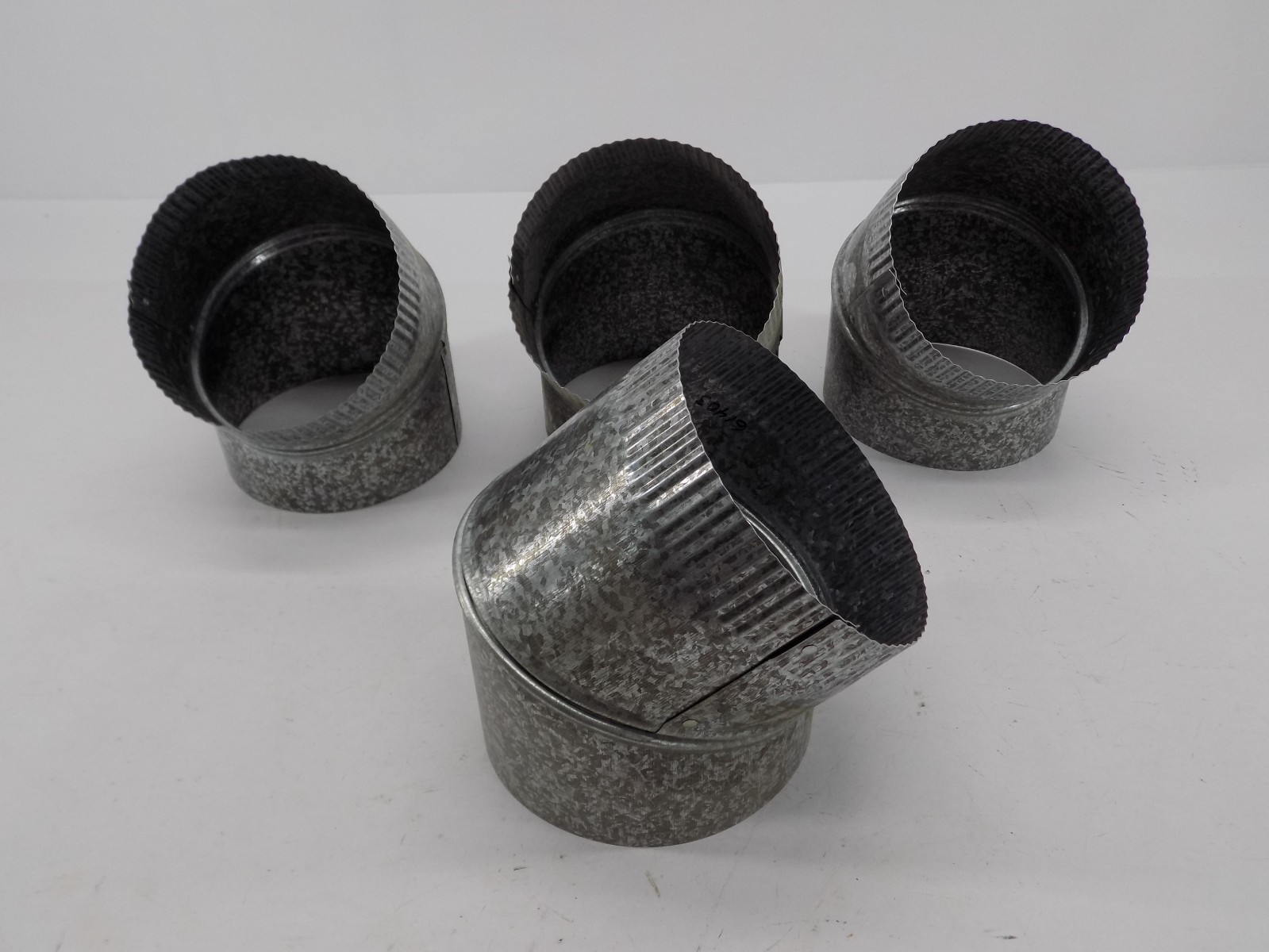NEW LOT OF 4 HVAC 45 Degree Round Adjustable Duct Elbow Galvanized Steel 6″