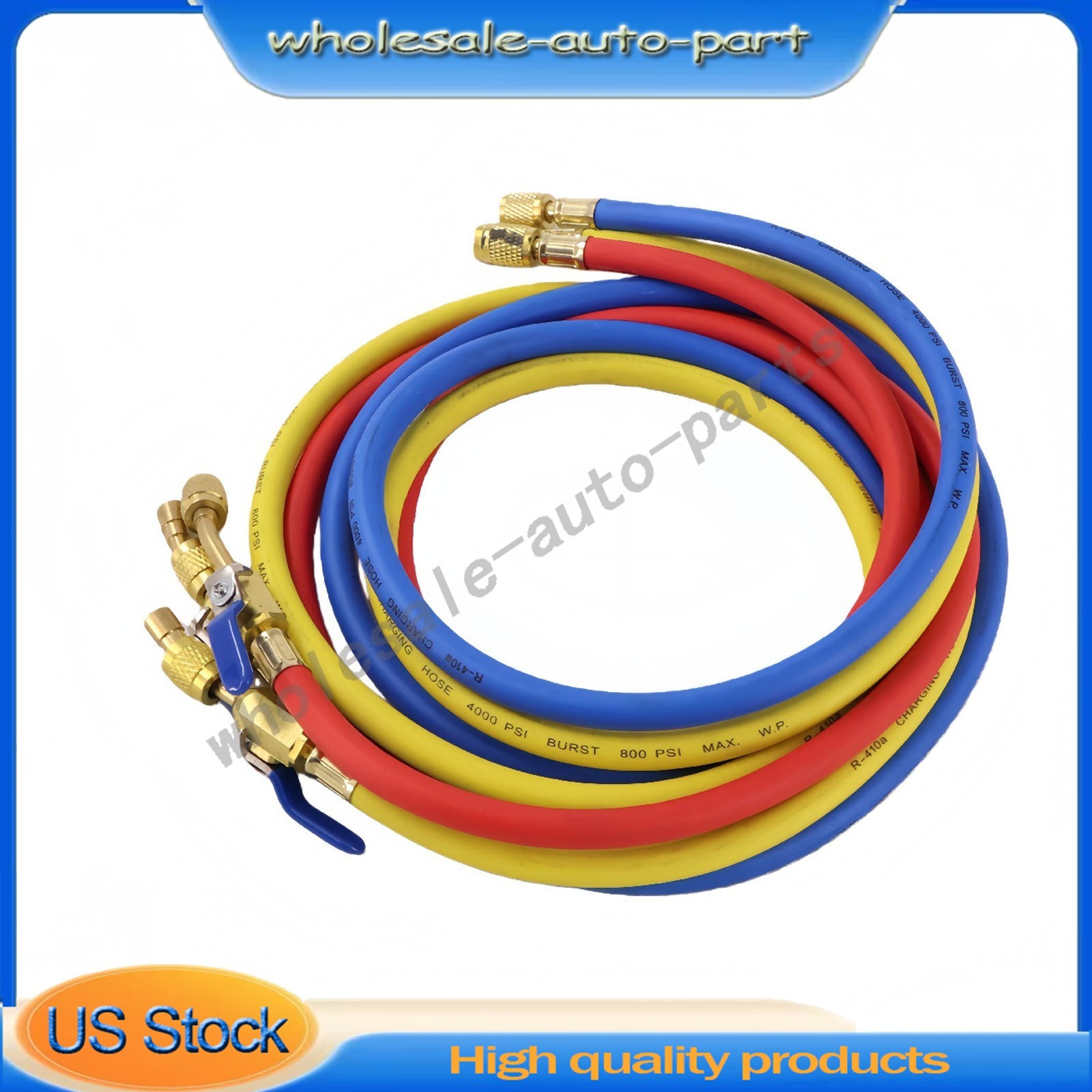 3Pack 29986 For R-410A Refrige Plus II 1/4″ Hose with Compact Ball Valve 72″ US