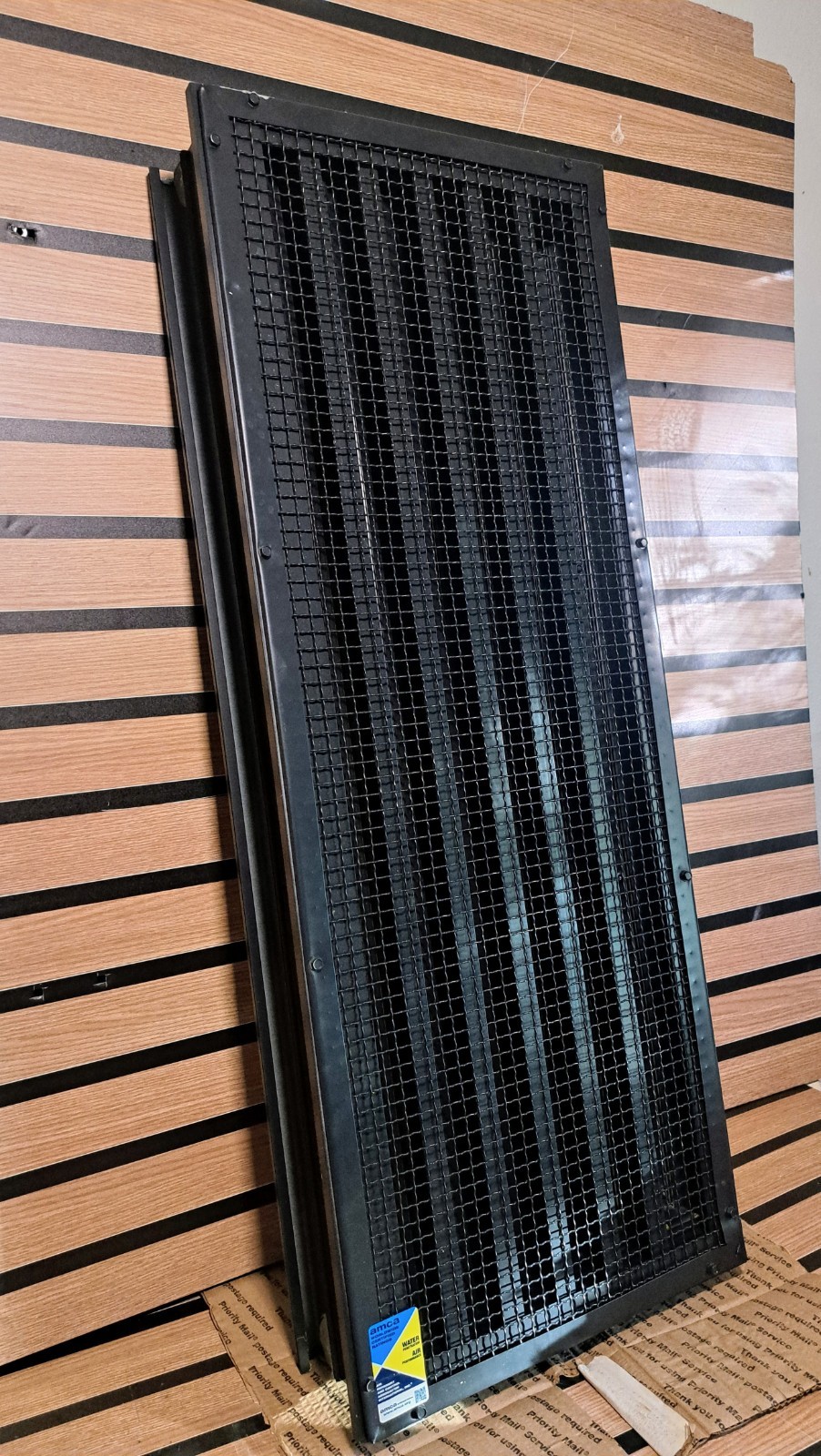 Black Industrial Louver 39.5x15x5 AMCA Vertical Blade Wind Driven Rain Vent NEW