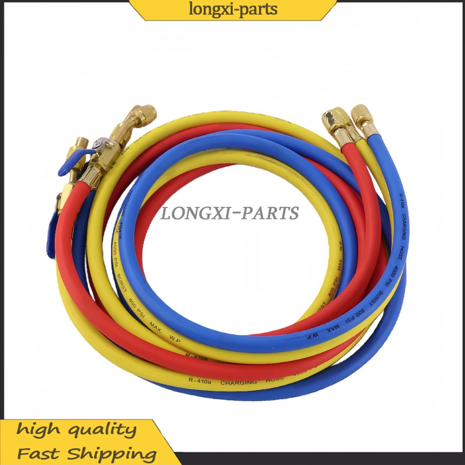 Fits R-410A Refrige 3Pack 29986 Plus II 1/4″ Hose with Compact Ball Valve 72″ US