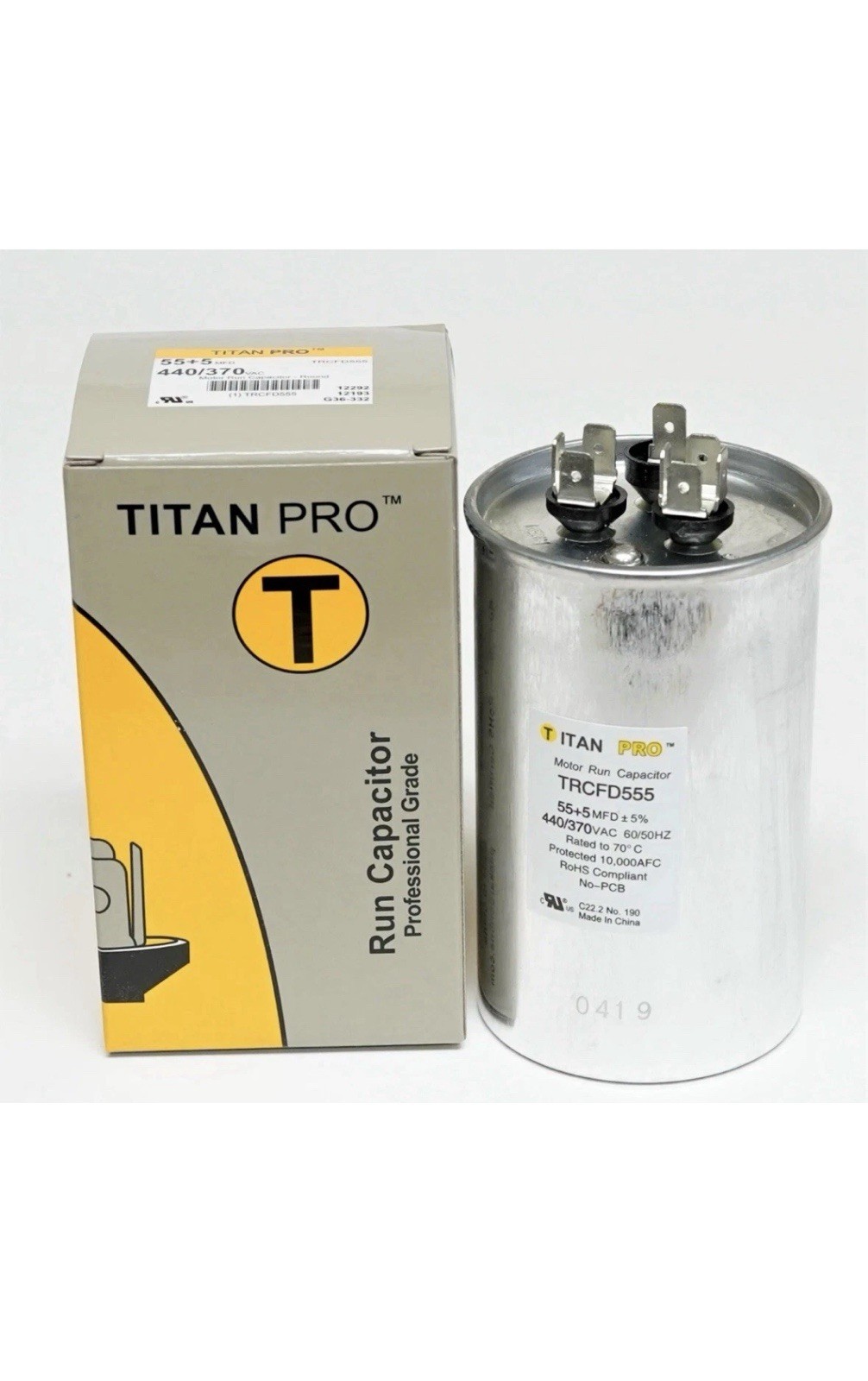 55+5 uf MFD 370 440 Volt Motor Dual Run Capacitor
