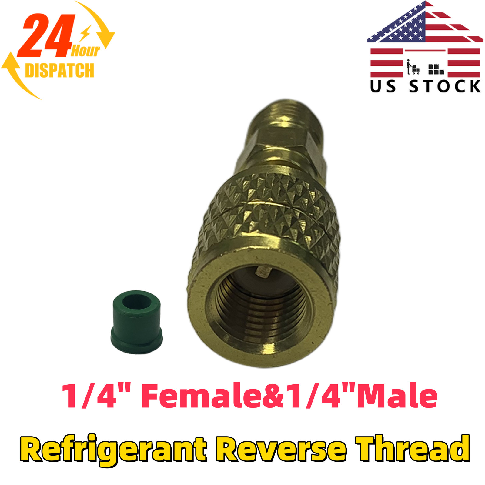 1/4” Female&1/4”Male For A2L R454B/R32 Tanks HVAC R32 Reverse Thread Adapter