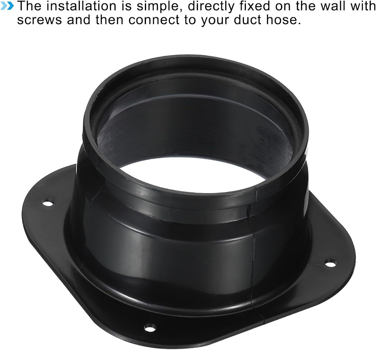 4-Inch Duct Connector Flange, Square to Round Wall Plate for Ventilation & Dr…