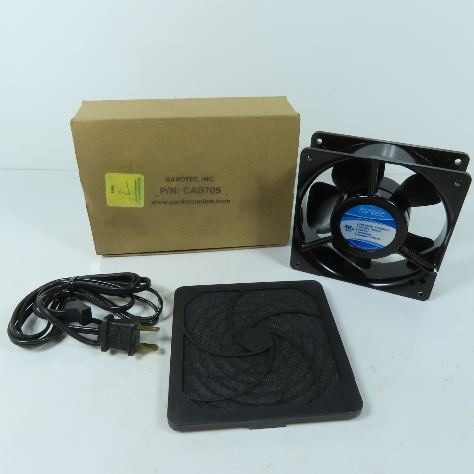 Fantec F12038B1HT Axial Cooling Fan Kit 115V 0.20A with Power Cord and Filter