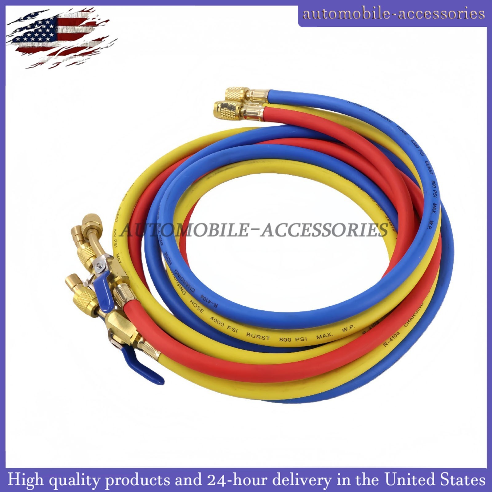 NEW For R-410A Refrige 3Pack 29986 Plus II 1/4″ Hose with Compact Ball Valve 72″