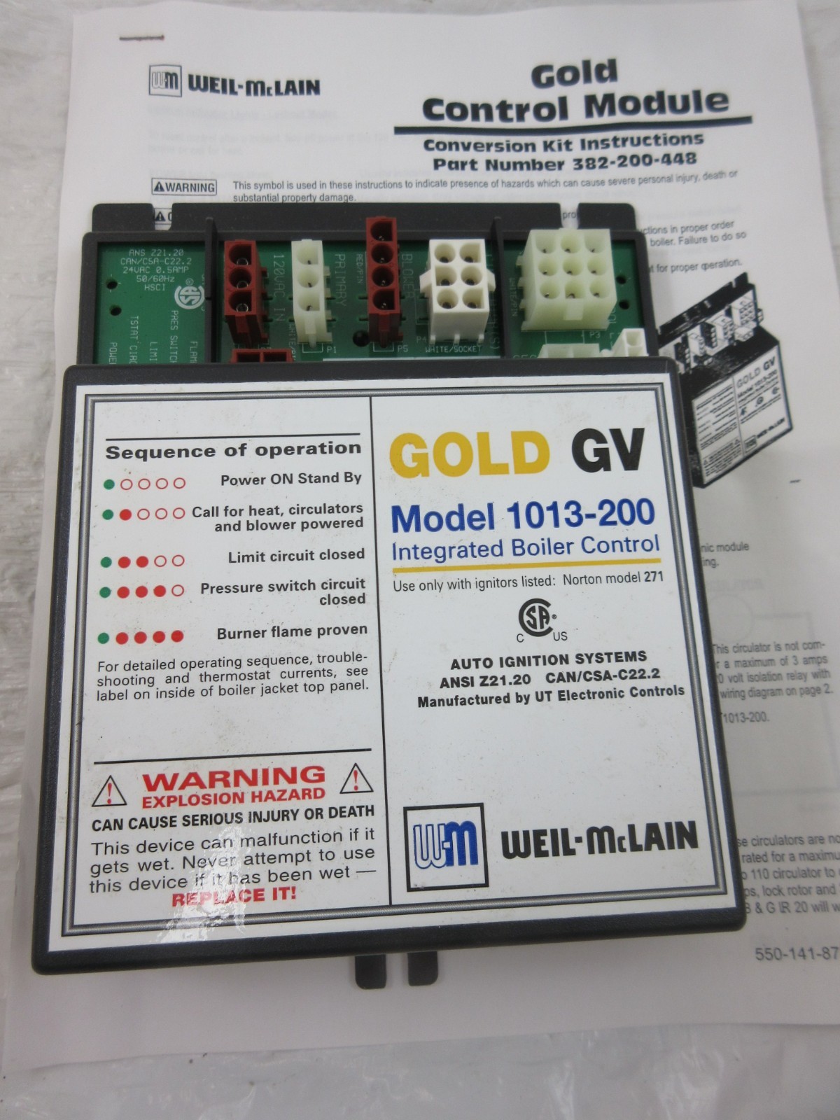 WEIL MCLAIN GOLD GV MODEL 1013-200 INTEGRATED BOILER CONTROL MODULE