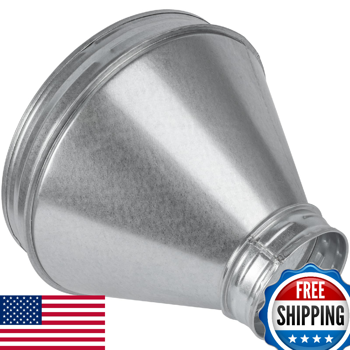 HVAC OV 10″ to 4″ Inch Round Duct Reducer – Male Fit Galvanized Steel Pipe Incre