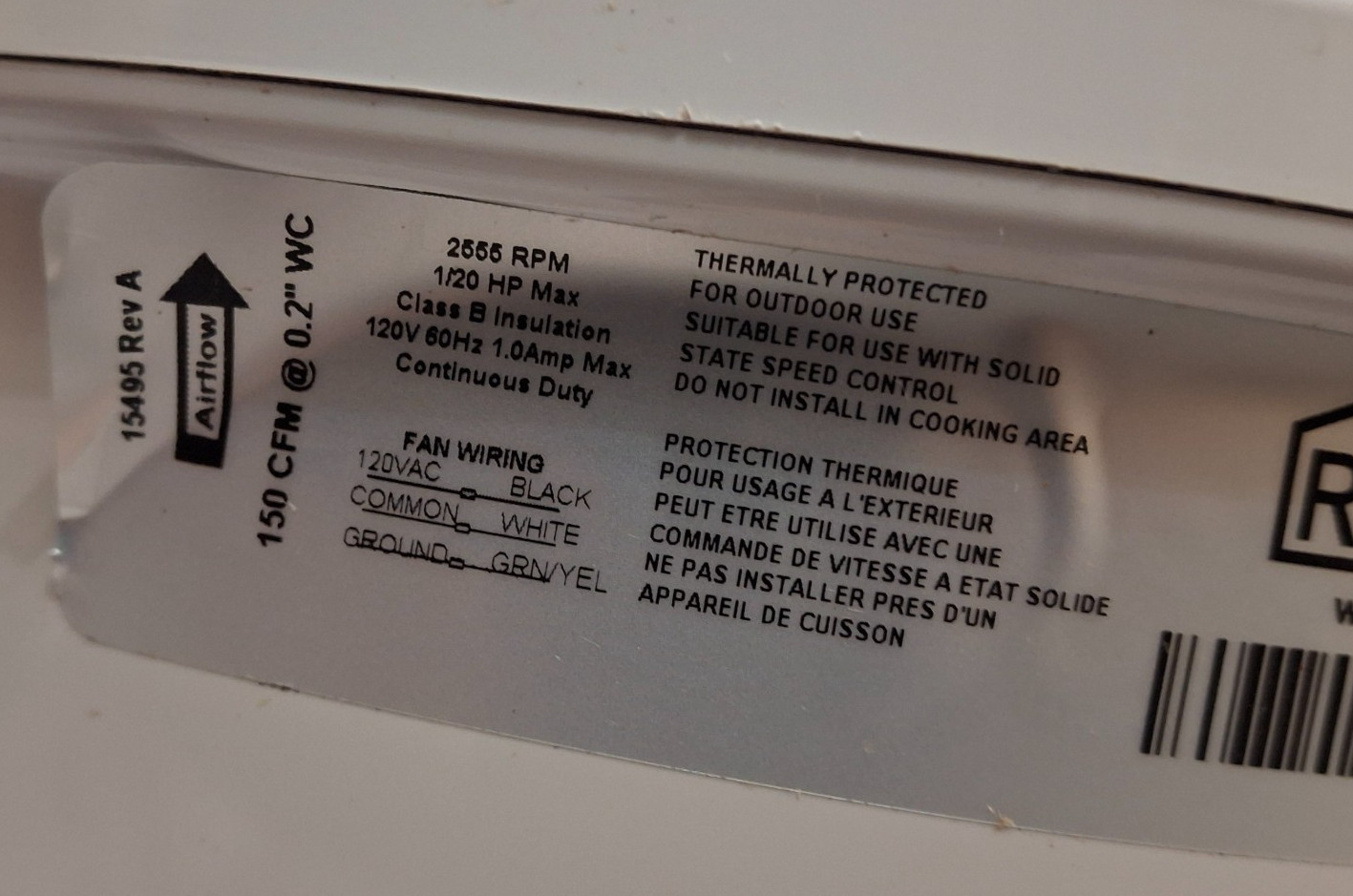 RadonAway RP145C Radon Fan 4.5″ OD 23030-1 White 120V 150CFM *READ*