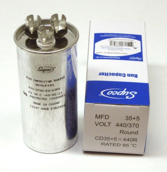 Supco CD35+5X440R Dual Run Capacitor 35/5 MFD 440V HVAC Motor Round