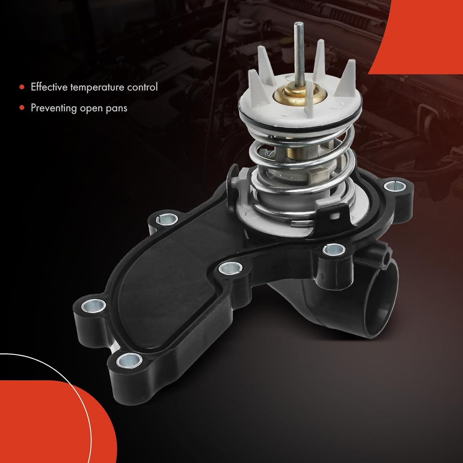 Engine Coolant Thermostat Housing Assembly with Gasket Compatible with Q5 Q7