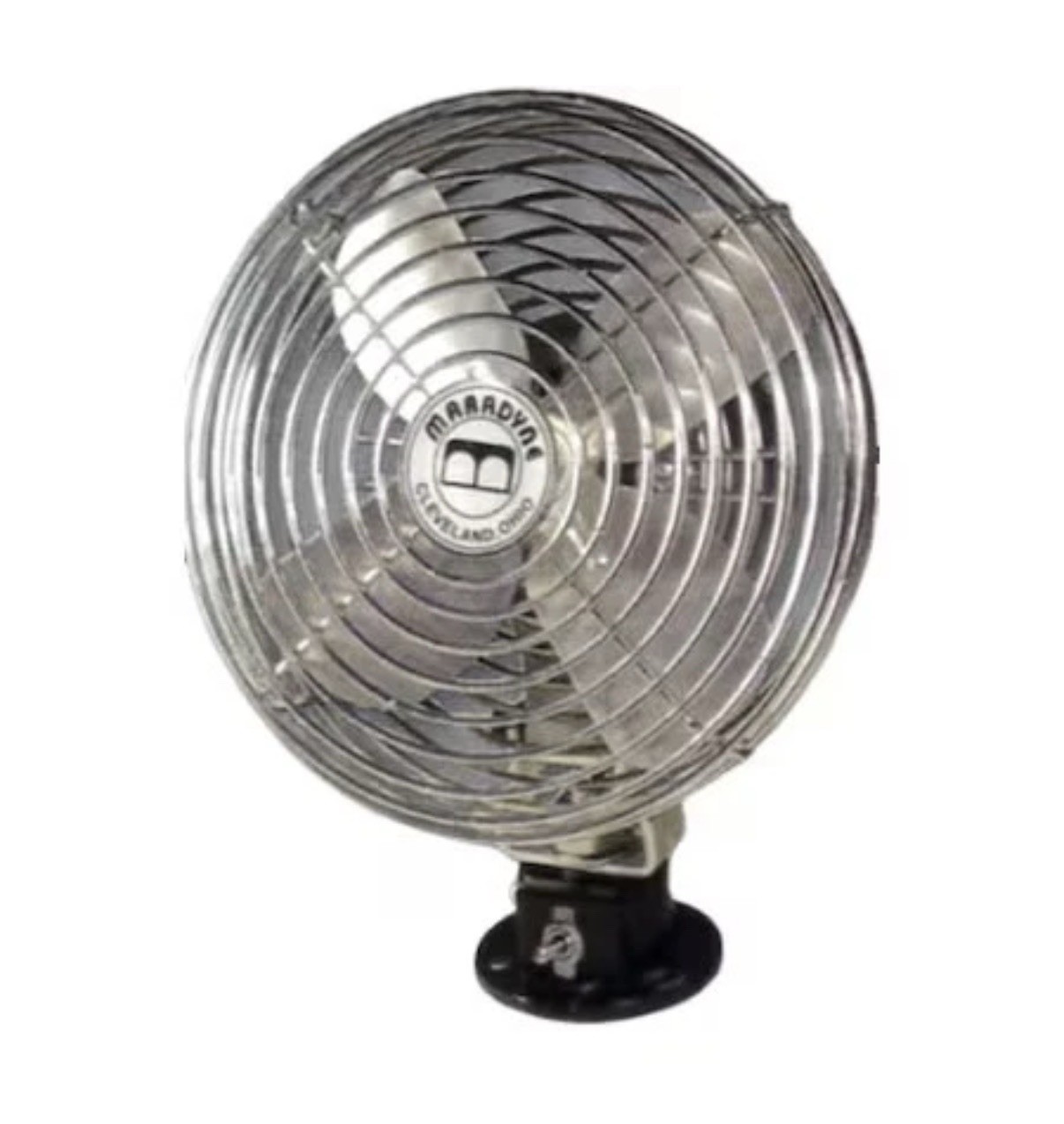 Maradyne 12V DC Hardwire Dash Fan 6.5” Blade Día 220/270 CFM Chrome Plated Steel