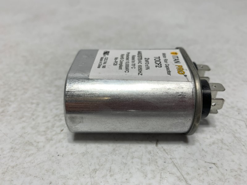 Titan Pro TOCF2 Motor Run Capacitor 2MFD 440/370VAC Oval