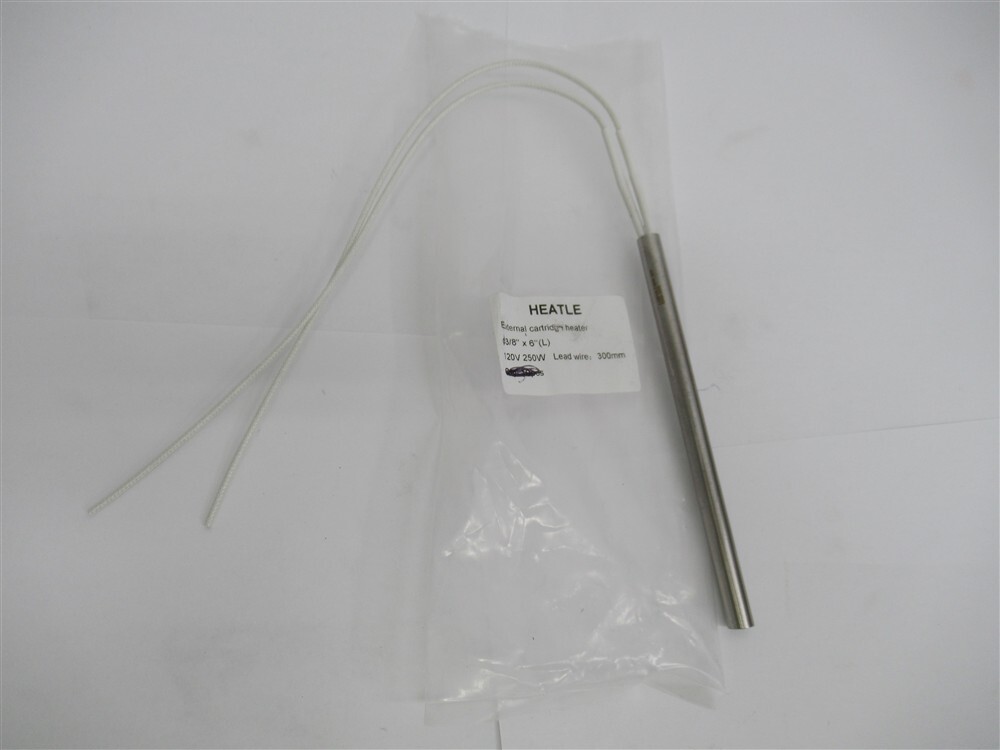 Heatle 3/8″ x 6″ Long External Cartridge Heater, 120V, 250W, 300mm Lead