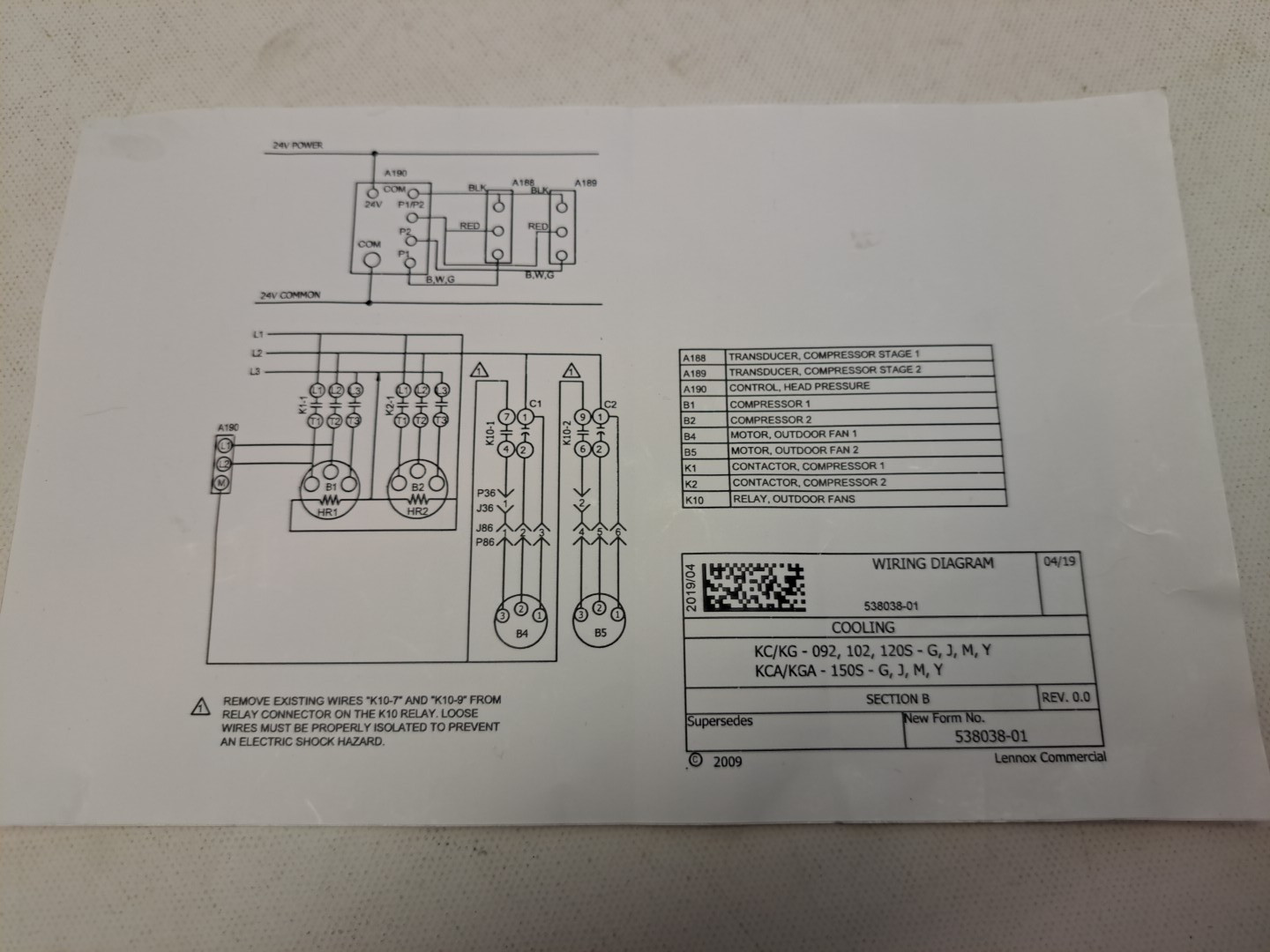 LENNOX 50913-01 Zero Degree Low Ambient Kit NEW