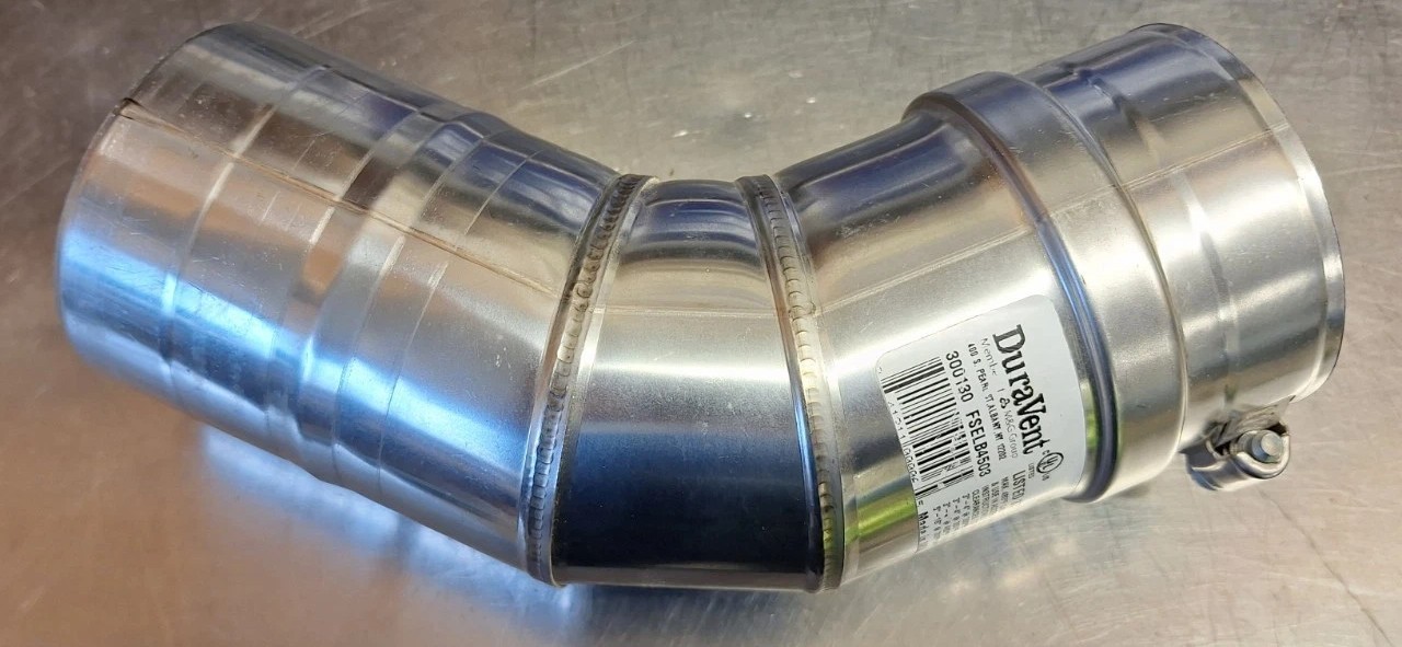 DuraVent FSELB4503 3 in. FasNSeal 45 deg Elbow Special Gas Vent