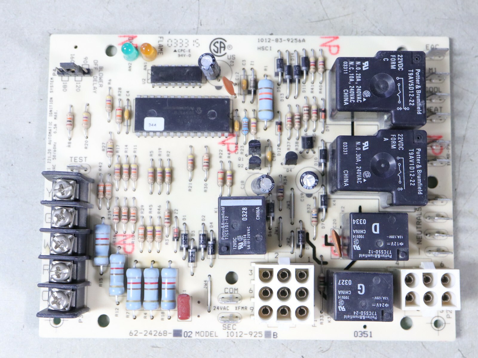 Rheem Ruud Weather King 1012-925B Furnace Control Circuit Board 62-24268-02