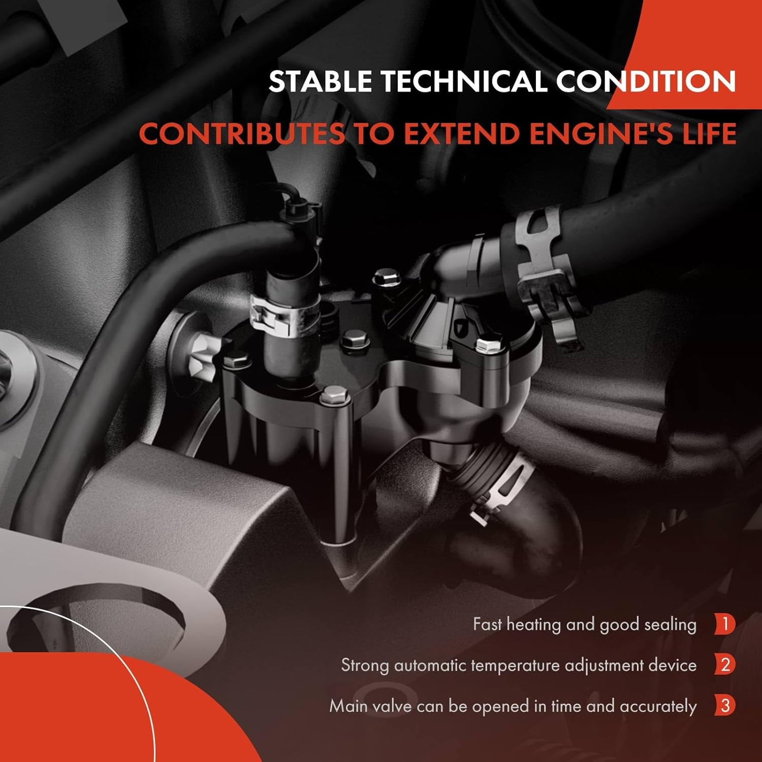 Engine Coolant Thermostat Housing Assembly with Gasket Compatible with Q5 Q7