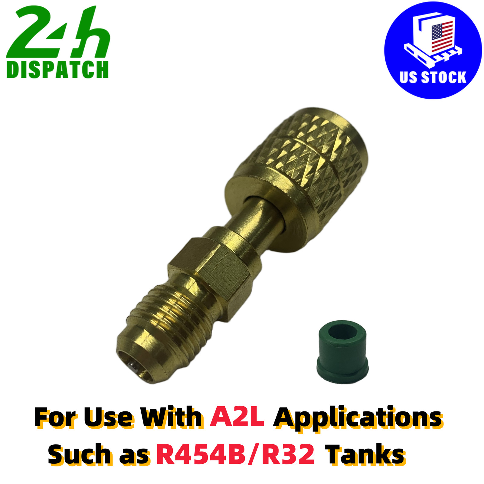 1/4” Female&1/4”Male HVAC R32 Reverse Thread Adapter For A2L R454B/R32 Tanks