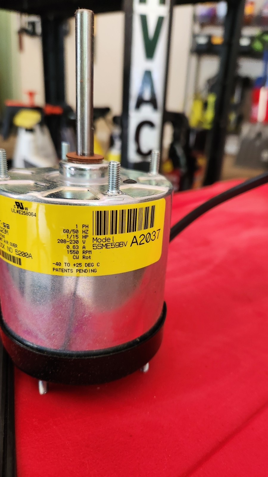 MORRILL ECM Direct Drive Blower Motor: Totally Enclosed Air-Over 1/15 HP