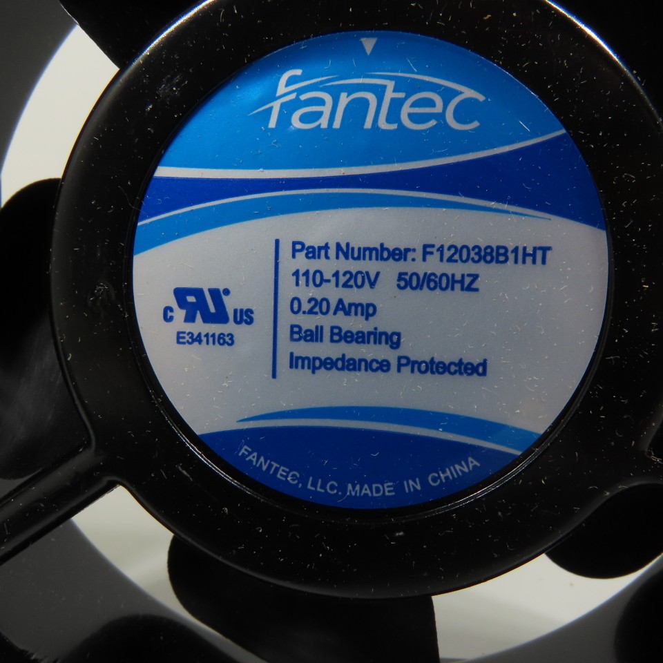 Fantec F12038B1HT Axial Cooling Fan Kit 115V 0.20A with Power Cord and Filter