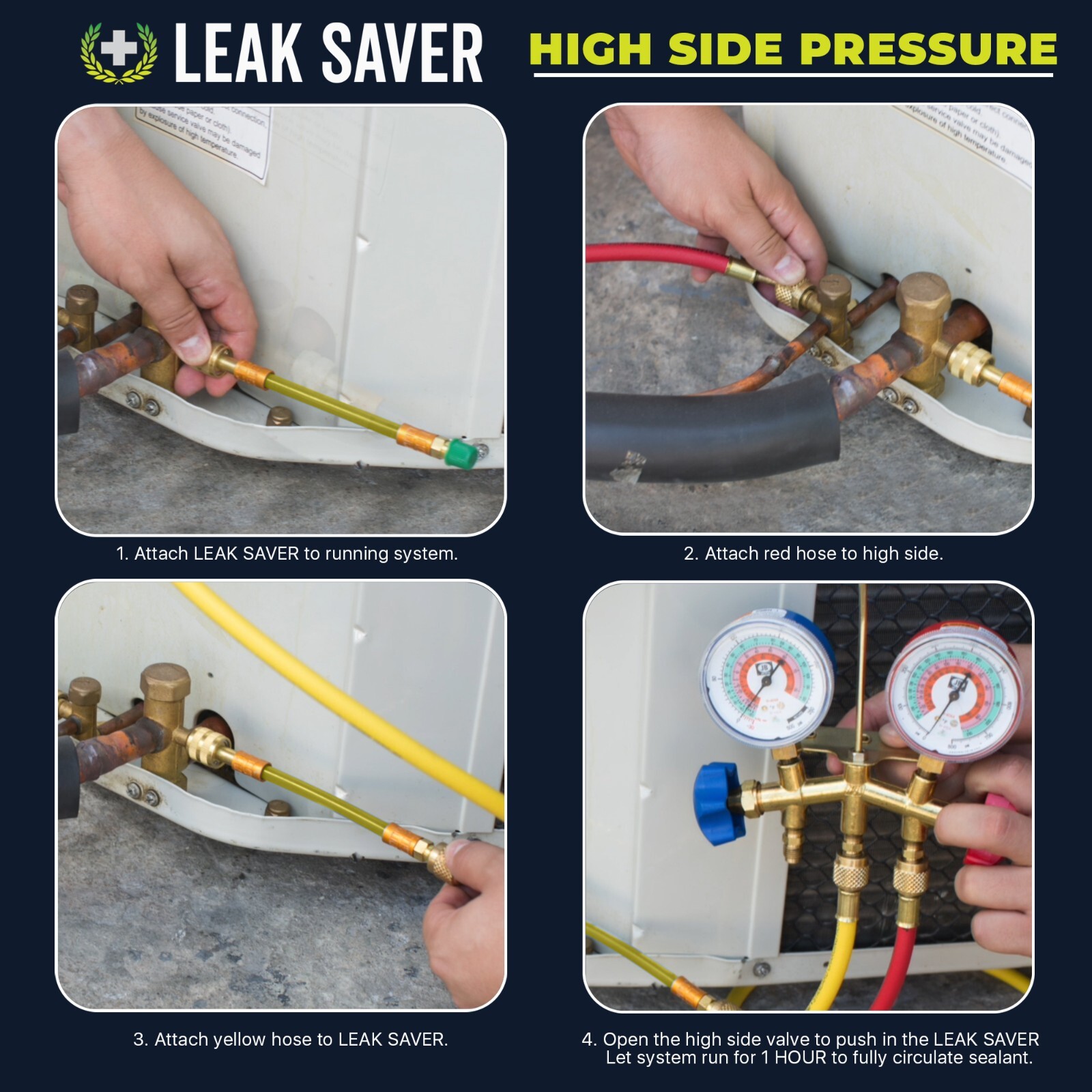 Leak Saver Direct Inject Refrigerant Leak Sealer for HVAC and Automotive Systems