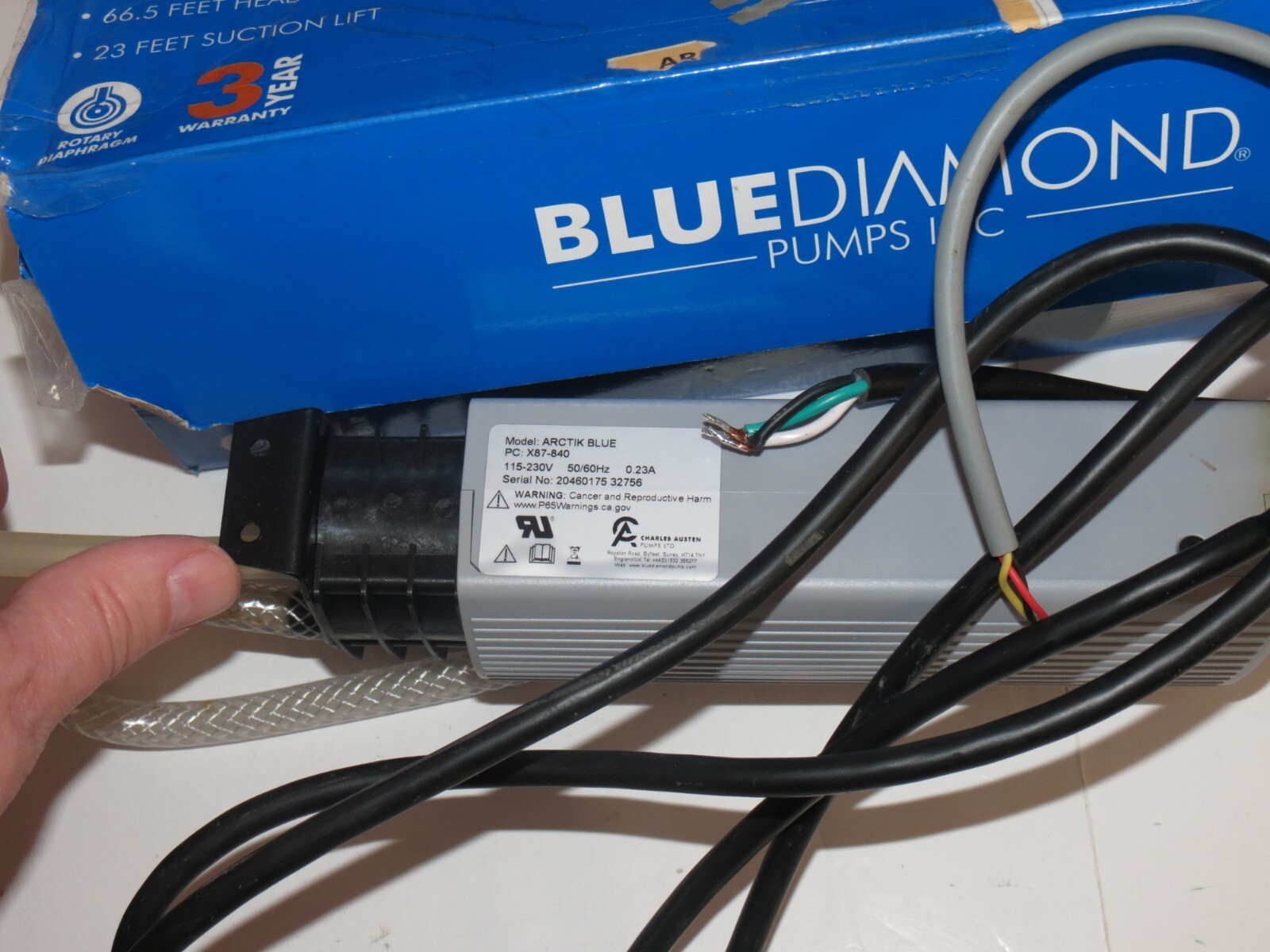 Blue Diamond Arctik Blue X87-860 115-230V Condensate Pump Used UNTESTED AS-IS