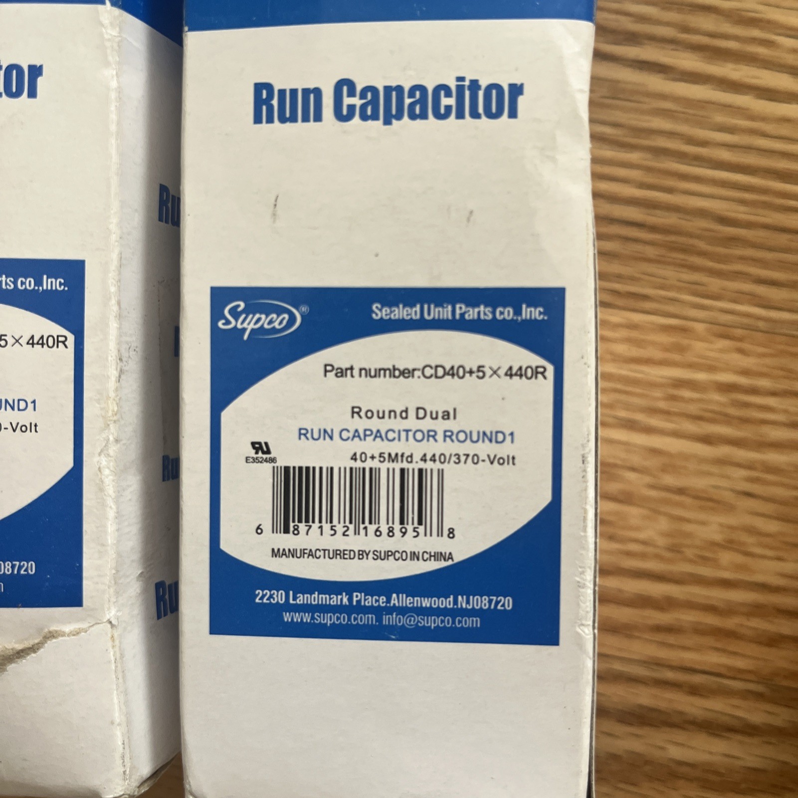 LOT OF 2 Supco Run Capacitor ROUND DUAL CD40+5 x 440R