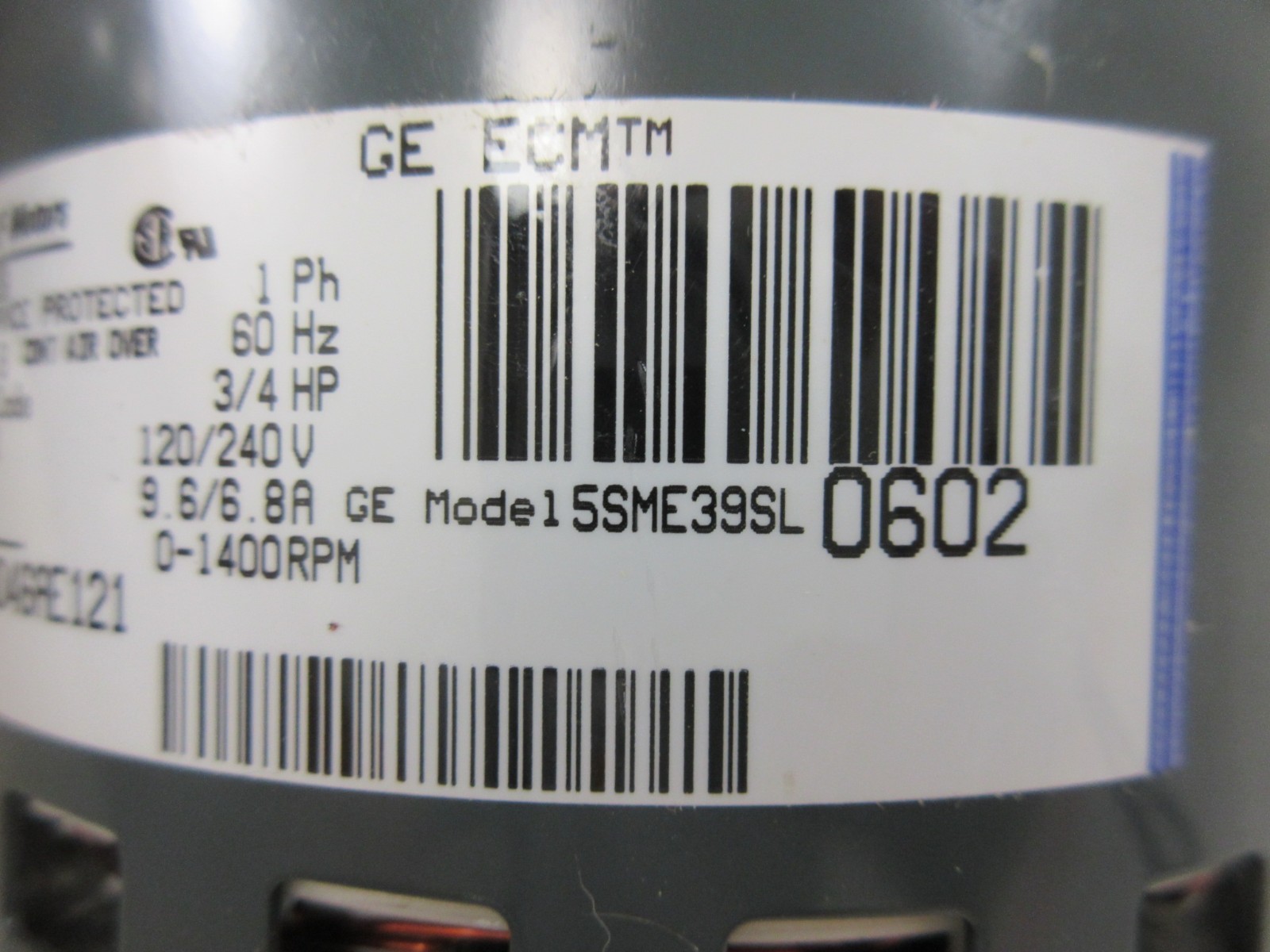3/4 HP CARRIER HD46AE121 GE GENTEQ 5SME39SL0602 FURNACE ECM MOTOR * NO MODULE*