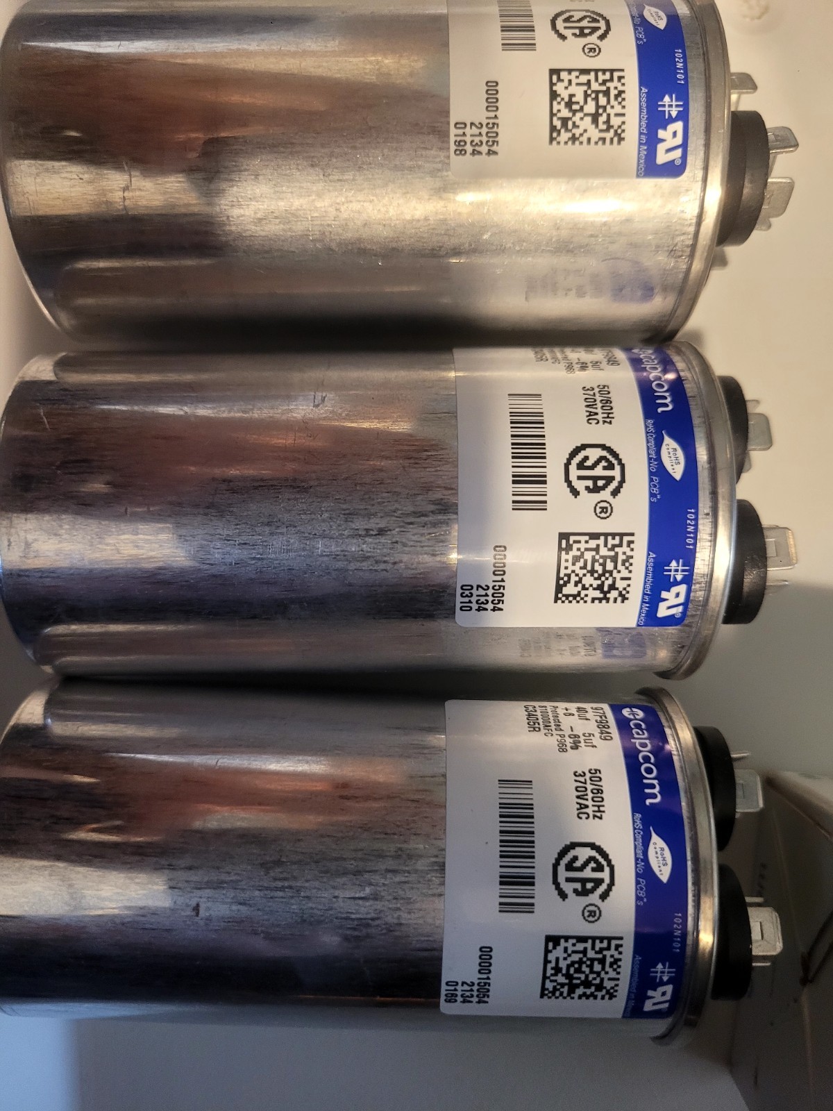 40 + 5uf 370 VAC GE Genteq Replacement Round Run Capacitor 97F9849 C3405R CAPCOM