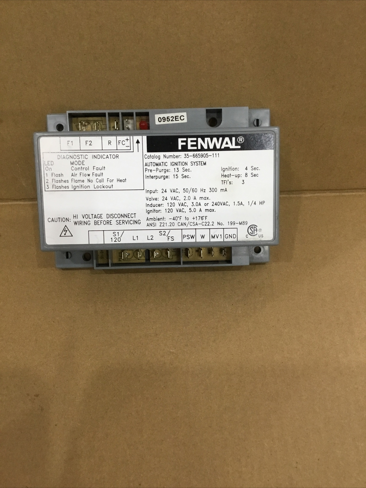 Fenwal 35-665905-111 Ignition Control Board
