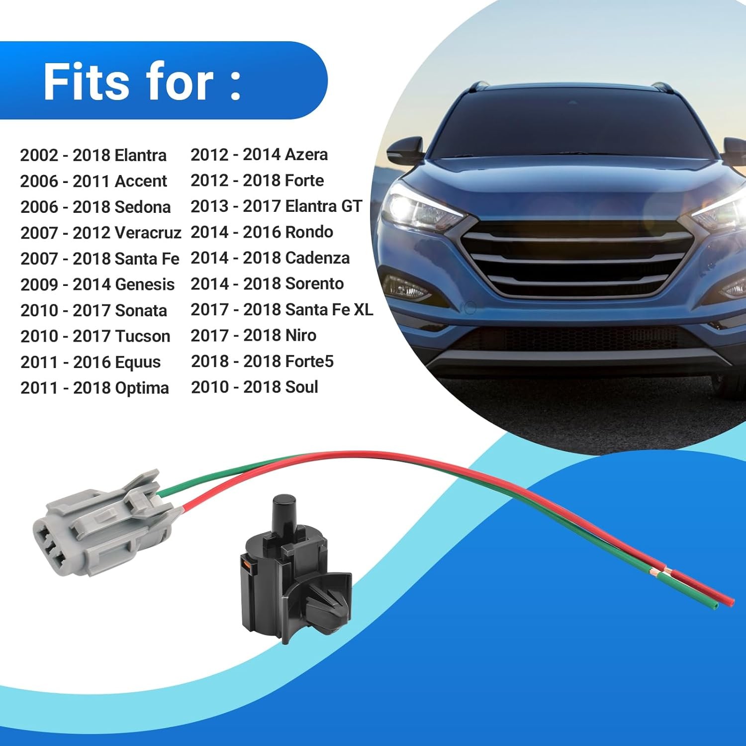 Ambient Air Temperature Sensor with Plug 96985-3X000 96985-2D000 for Accent