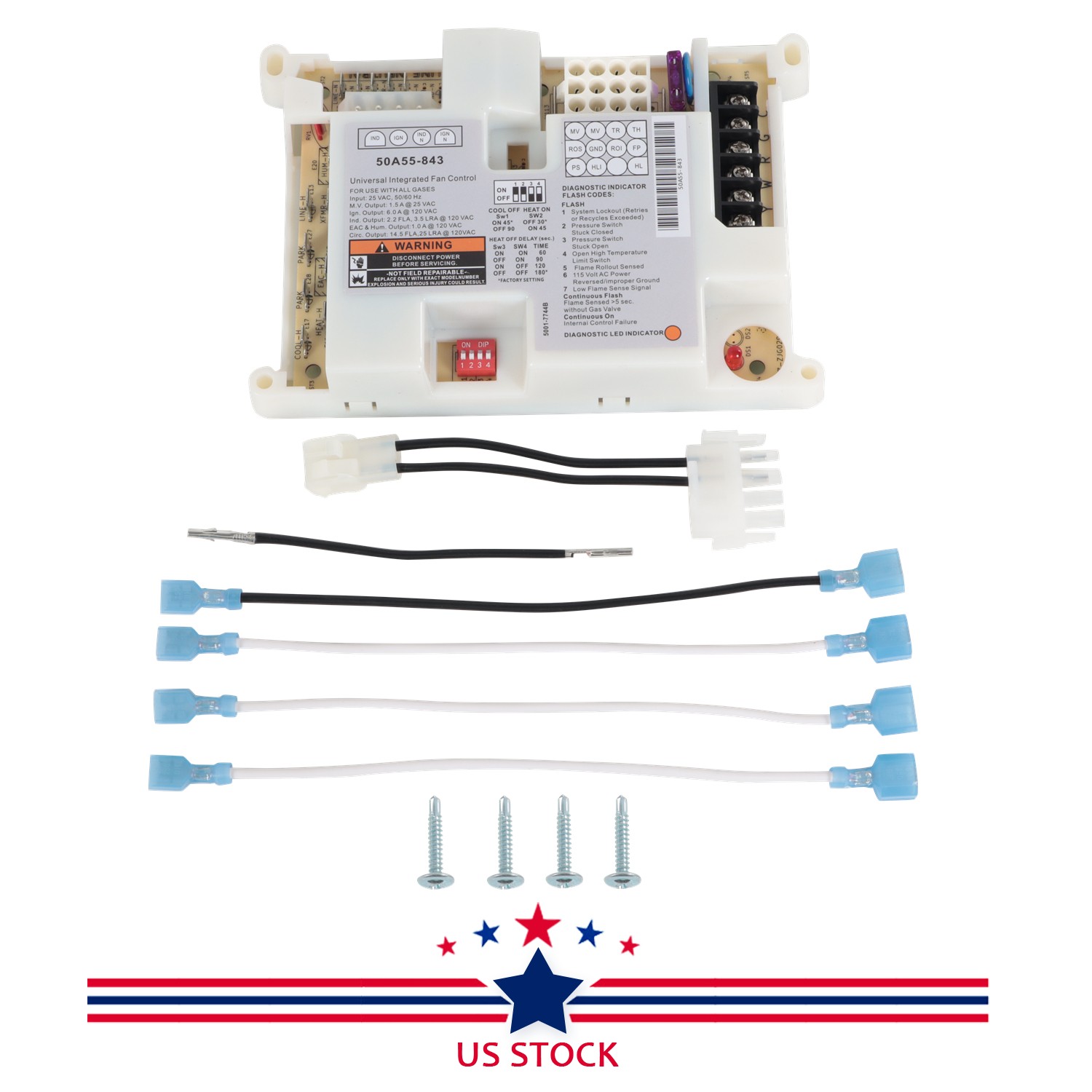 Integrated Furnace Control Board 50A55-843 For White Rodgers Lennox