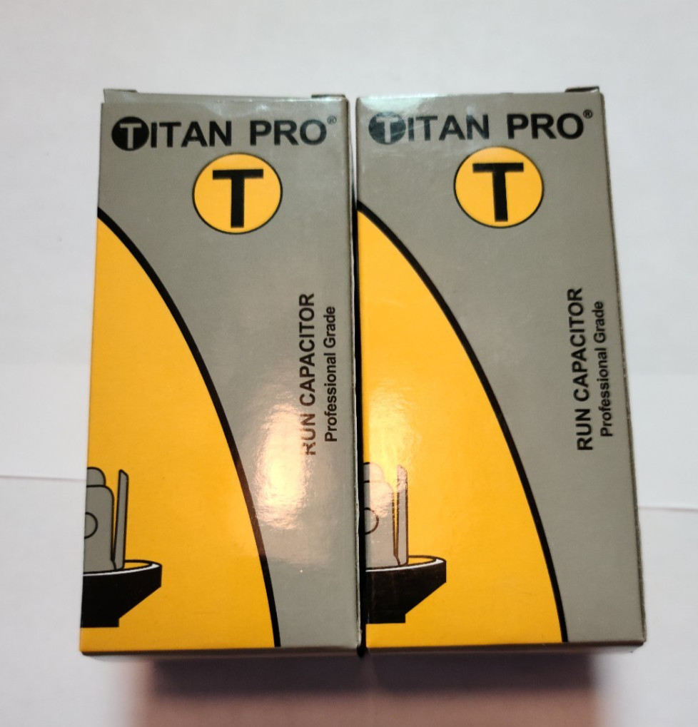 2X Titan Pro TRCFD355 HVAC Round Dual Motor Run Capacitor 35/5 MFD/UF440/370 V