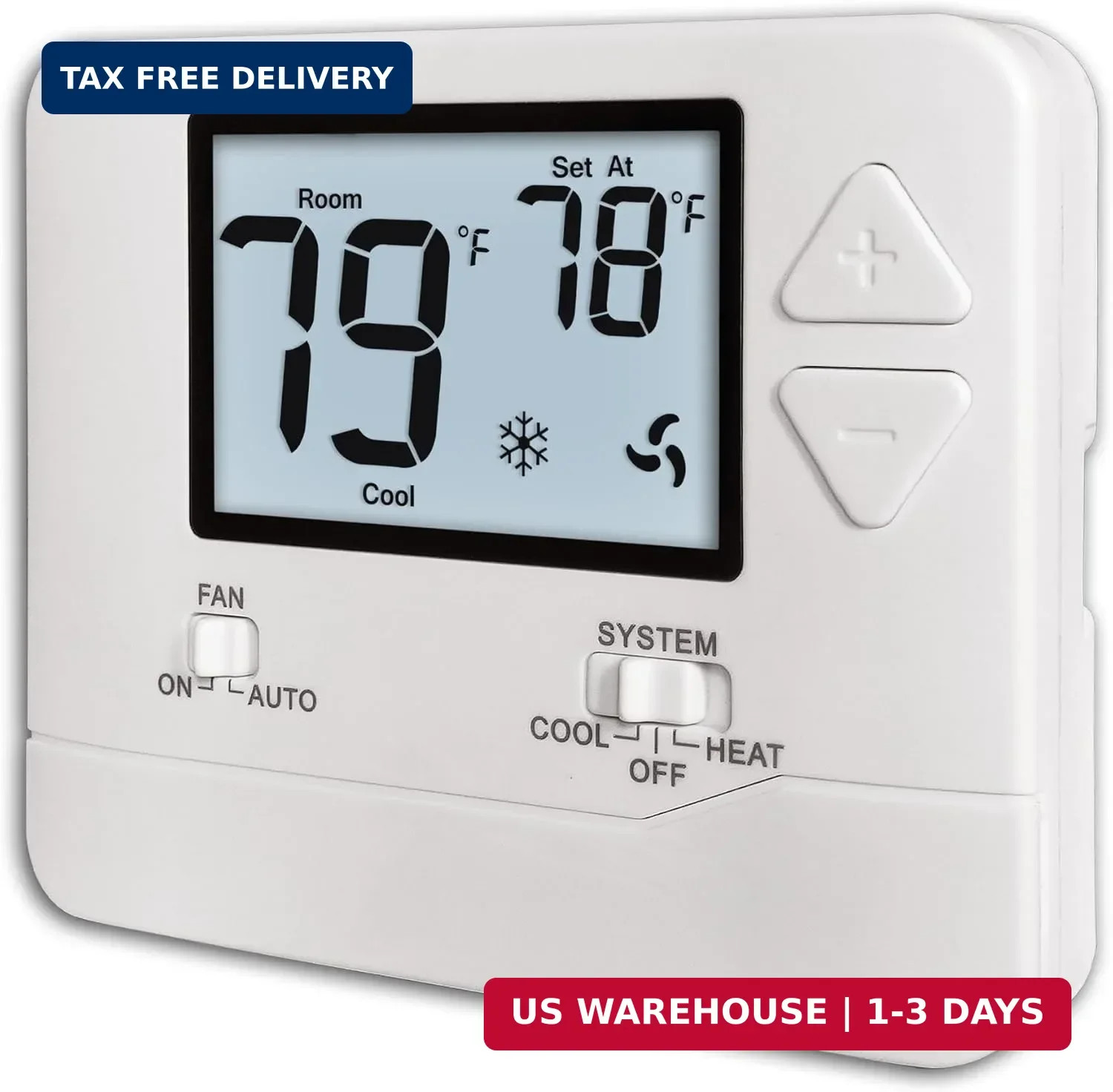 Heagstat Non-Programmable Thermostat for Home Conventional Single-Stage System,