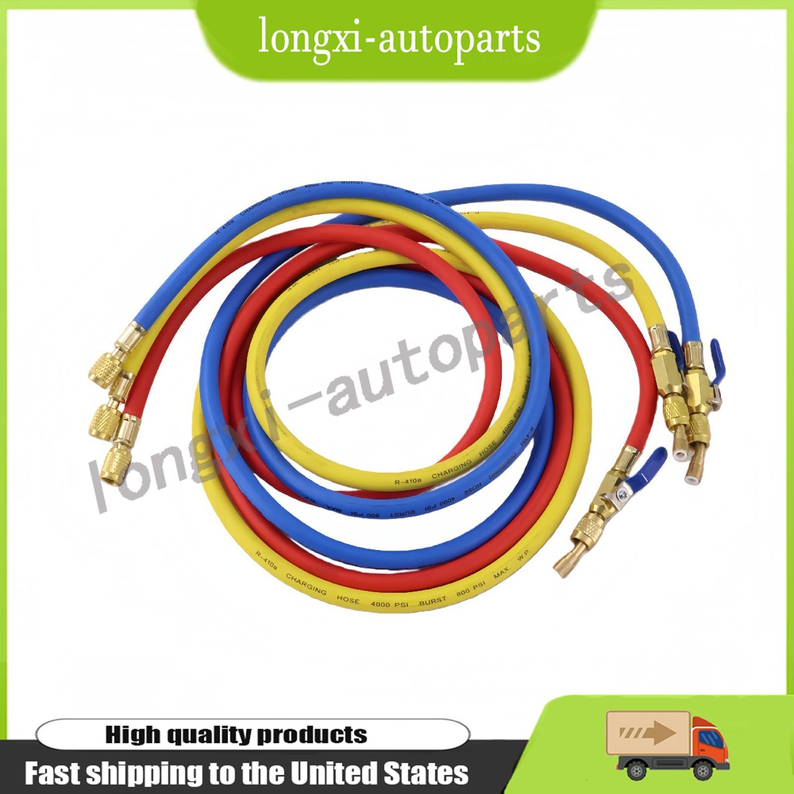 NEW For Yellow Jacket 29986 Plus II 72″ HVAC Charging Hose Set 1/4″ (3-Pack) USA