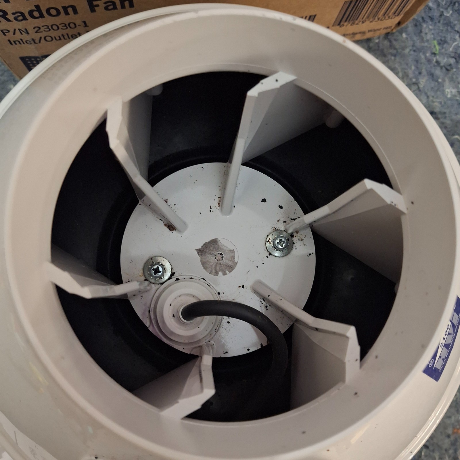 RadonAway RP145C Radon Fan 4.5″ OD 23030-1 White 120V 150CFM *READ*