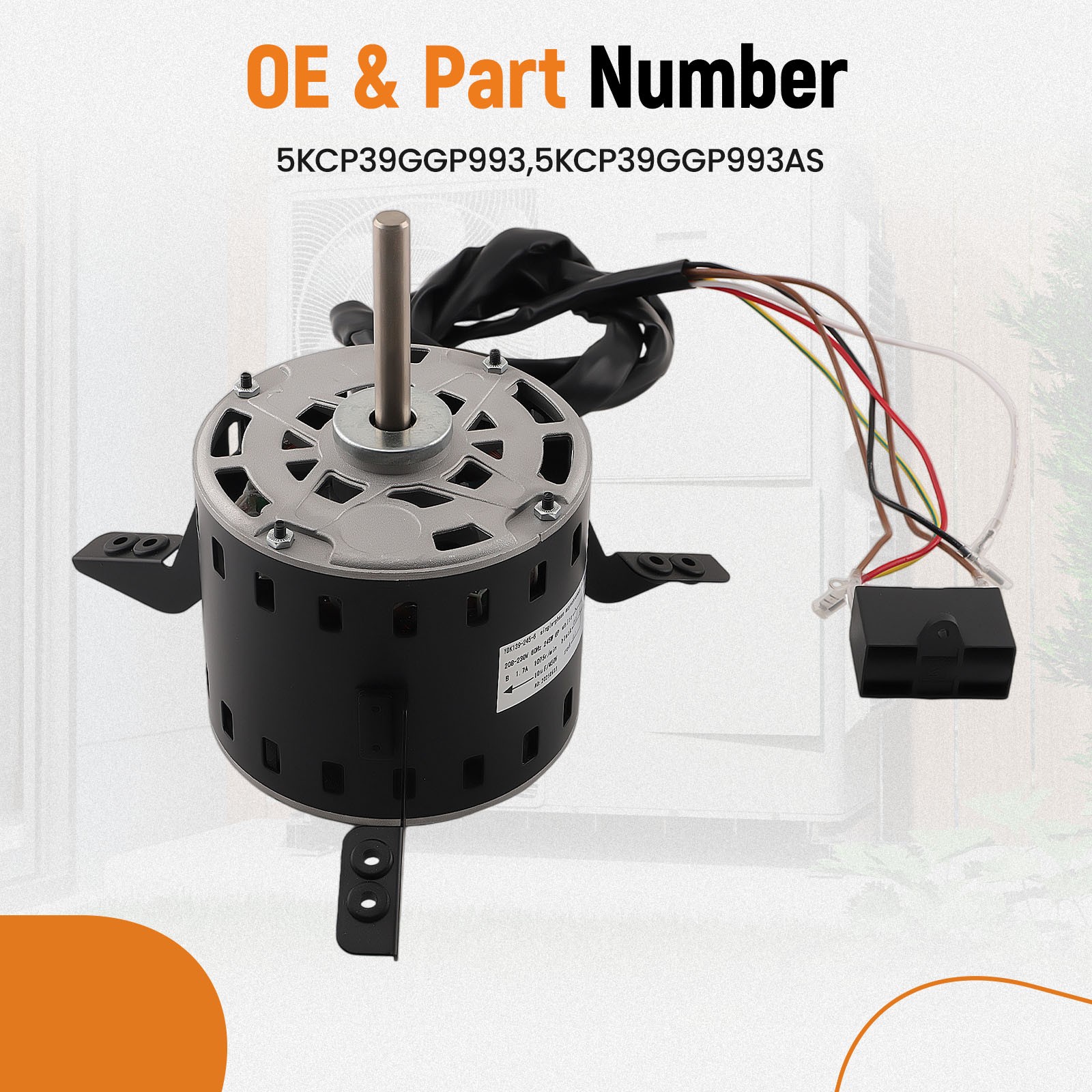 1PC Blower Fan Motor 5KCP39GGP993 for Goodman Furnace BT1340027S 230V 1075 RPM