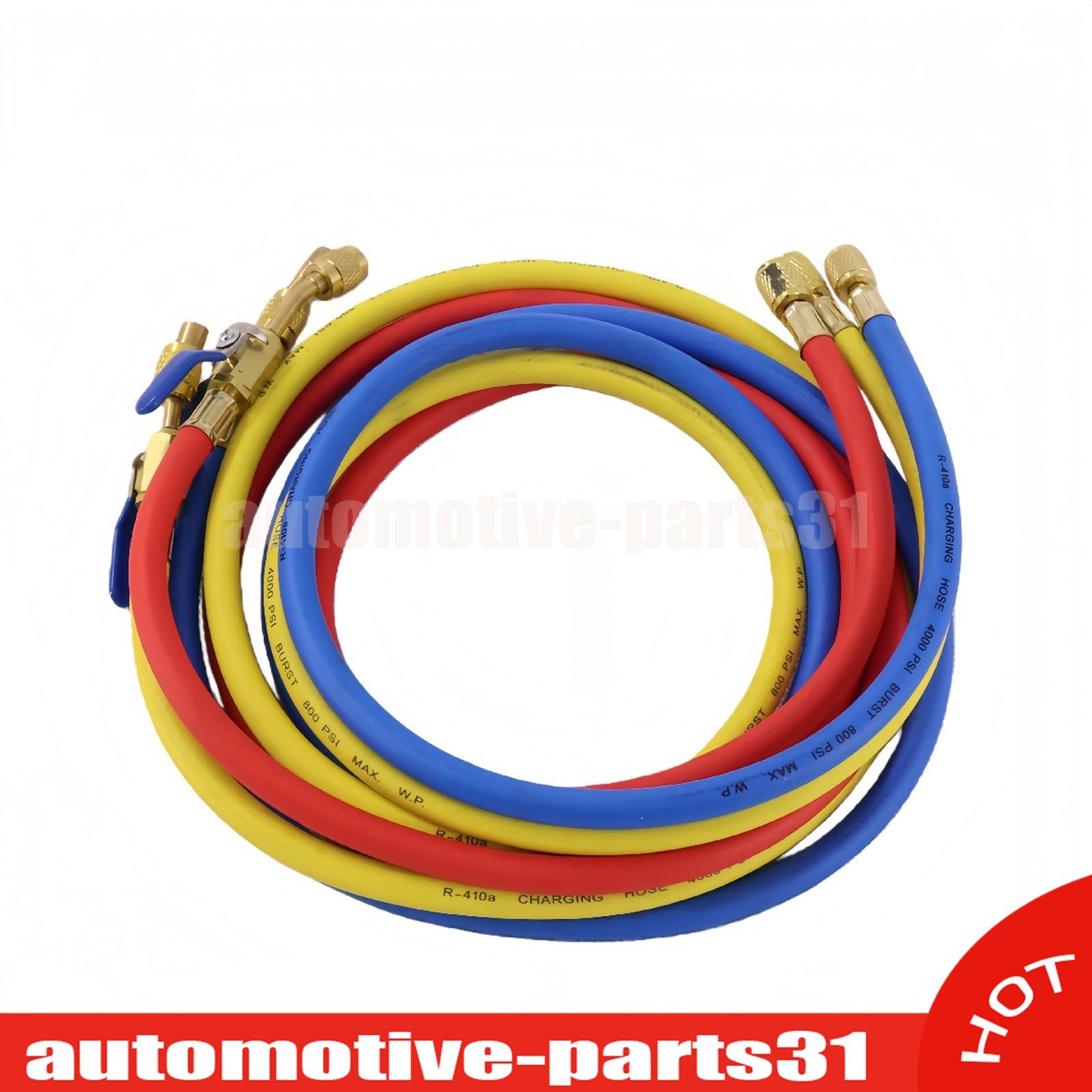 NEW For 29986 Plus II 72″ HVAC Charging Hose Set 1/4″ (3-Pack) US