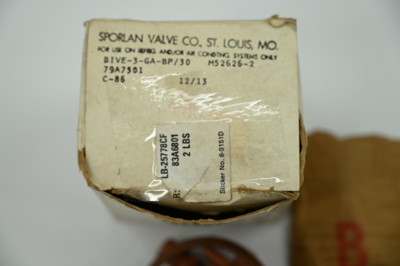 Sporlan Valve 83A68 / LB-25778CF Thermal Expansion Valve Kit 3 Ton