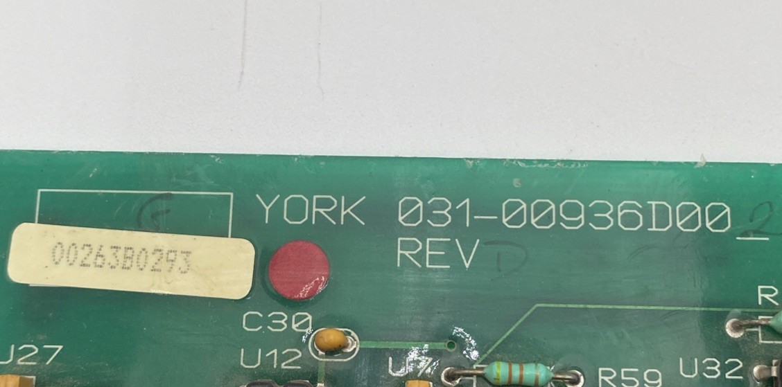 YORK 031-00936D00 Rev D Chiller Control Board