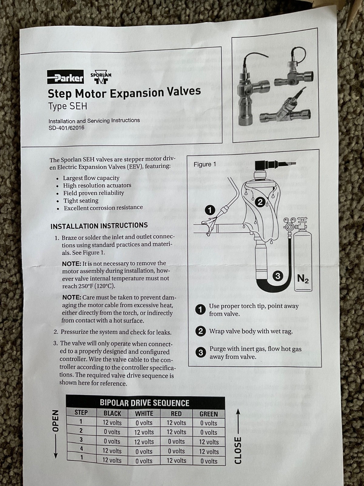 New in Box Sporlan Step Motor Expansion Valve Type SE- P/N 330386211