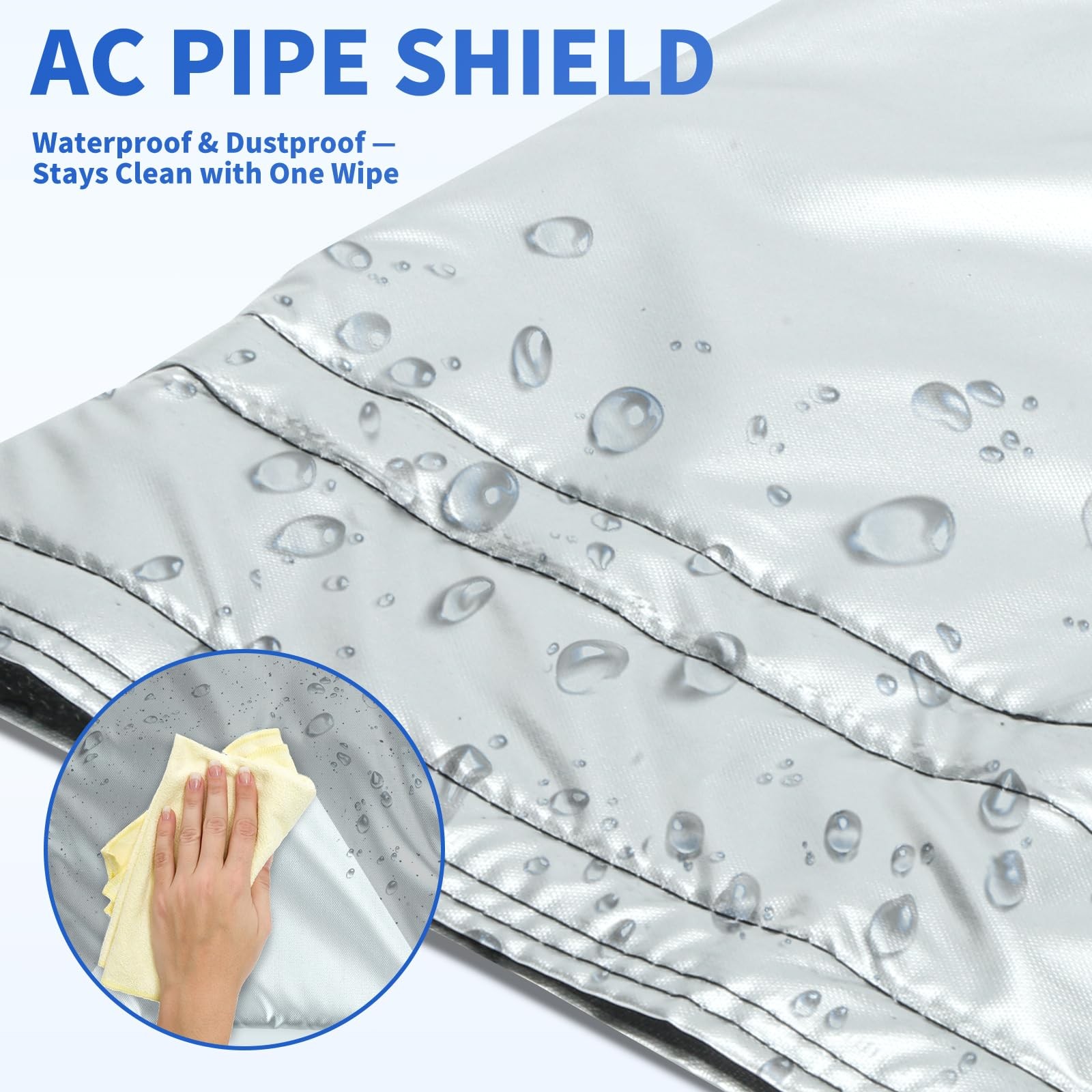 2 Pcs Portable AC Hose Insulation Sleeve, Air Conditioner Light Gray